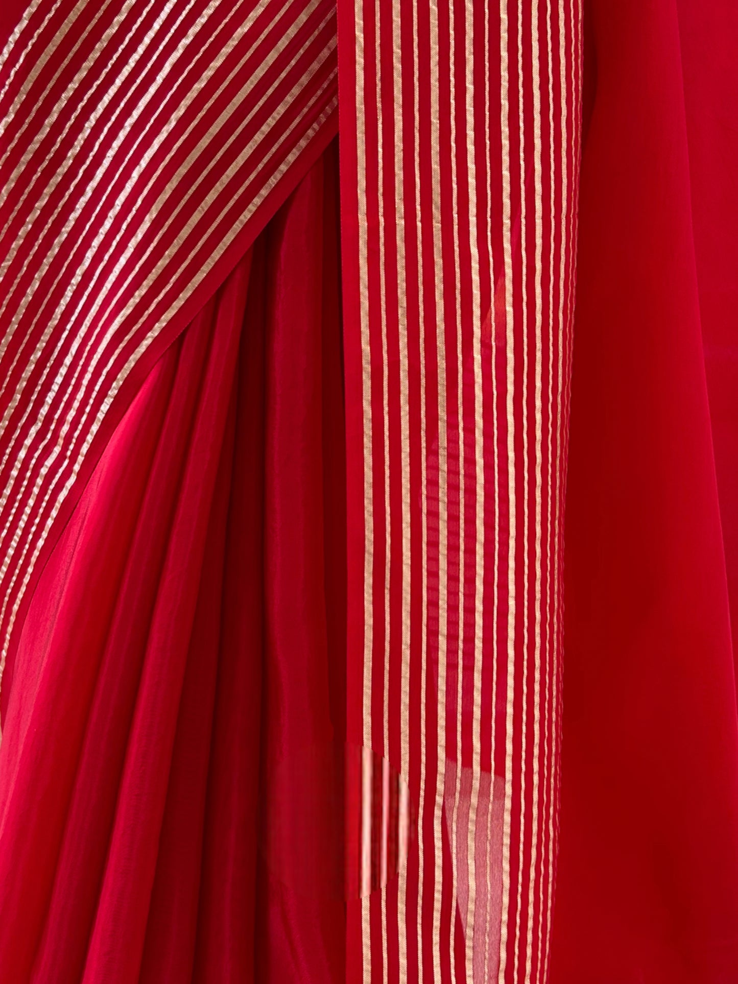 Satin organza saree - Red