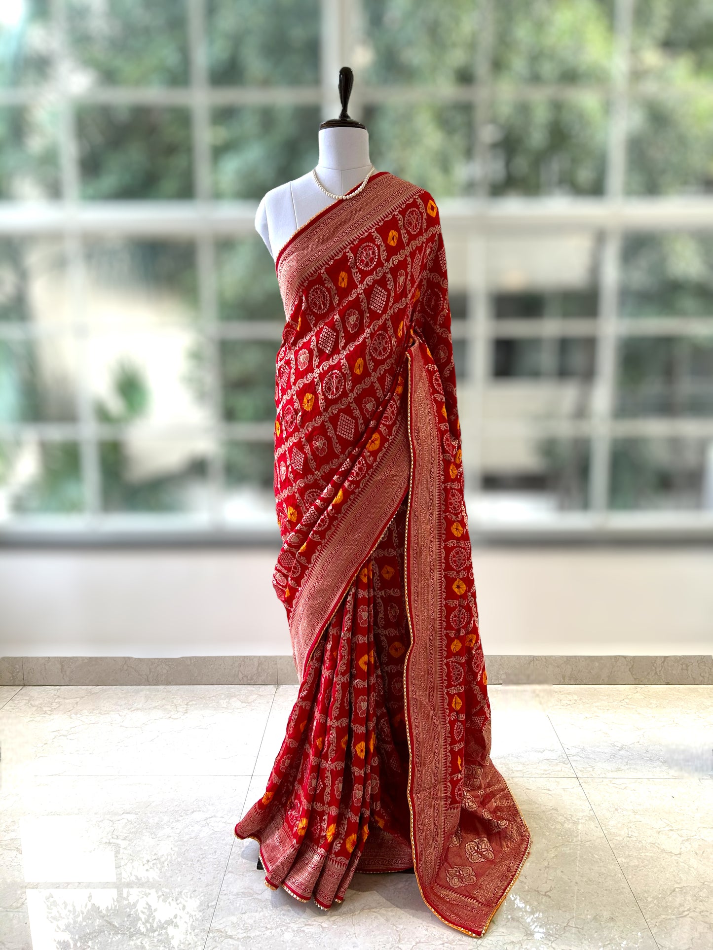 Red Gharchola saree