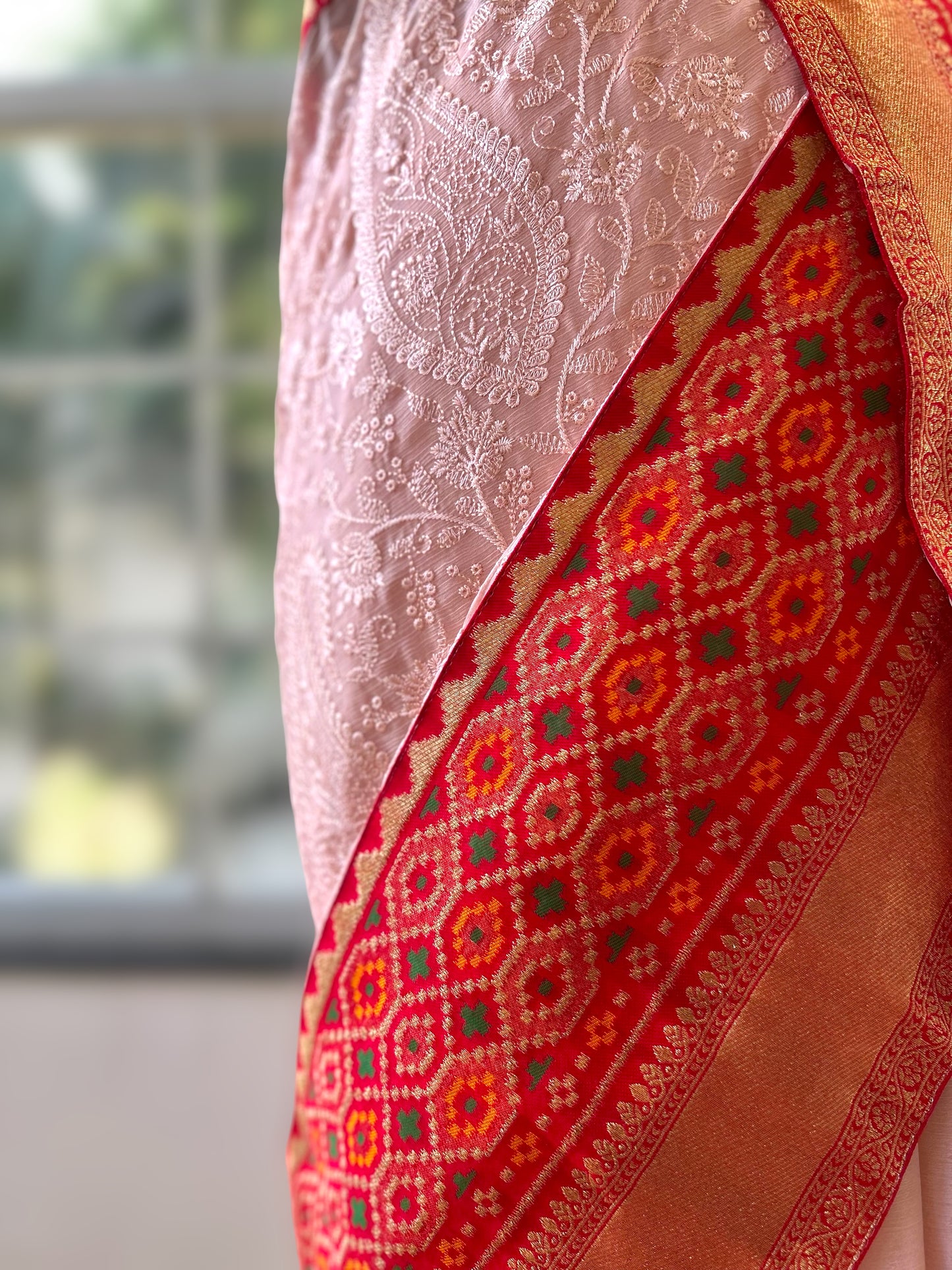 Chikankari saree - Baby Pink