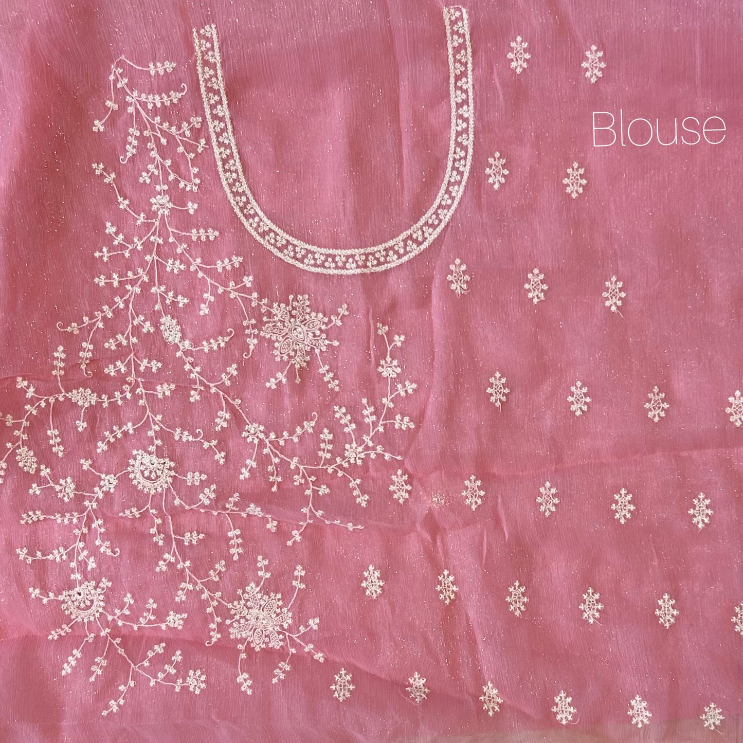 Pink Chiffon saree