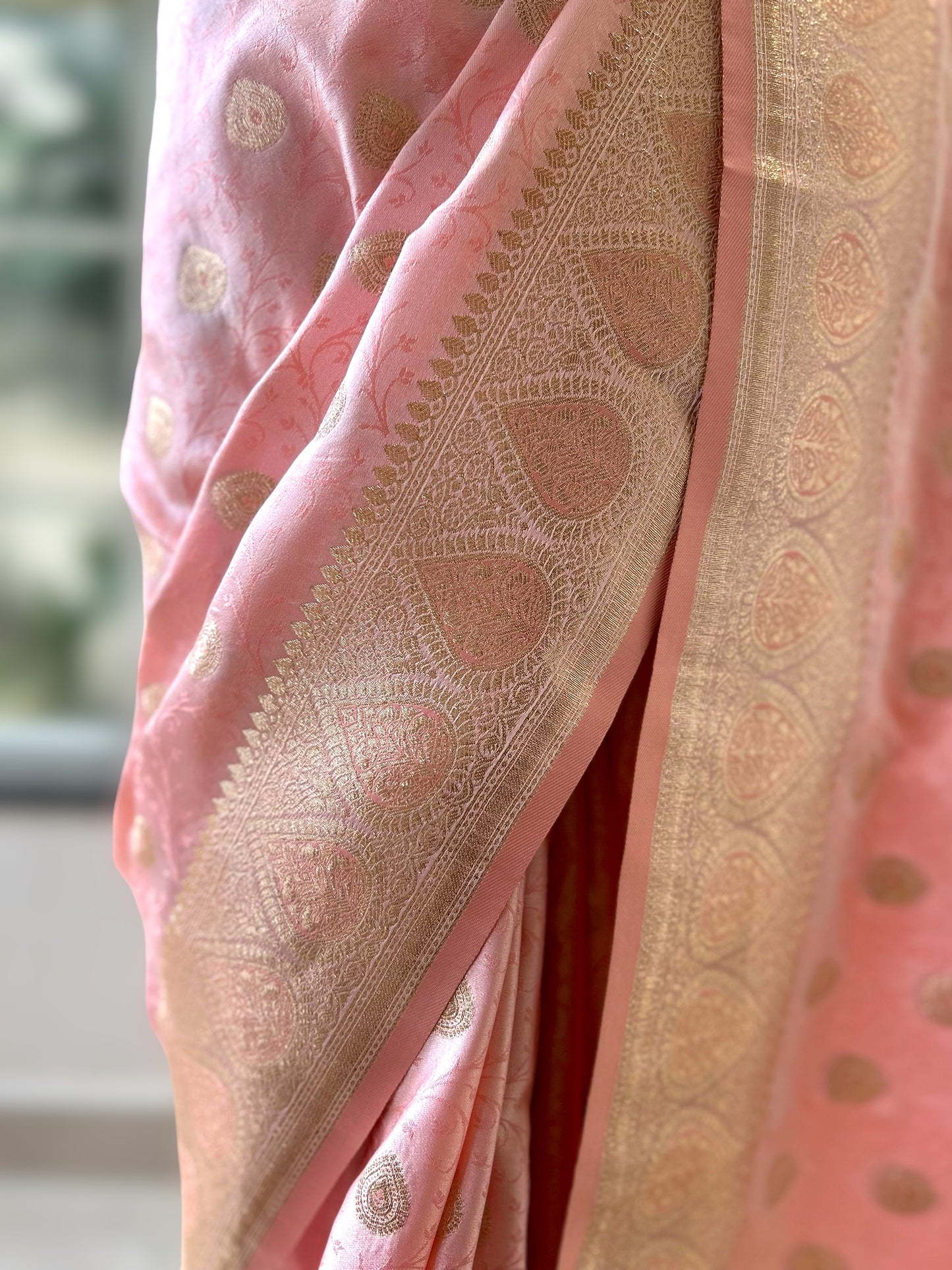 Zariwork silk saree - Baby Pink