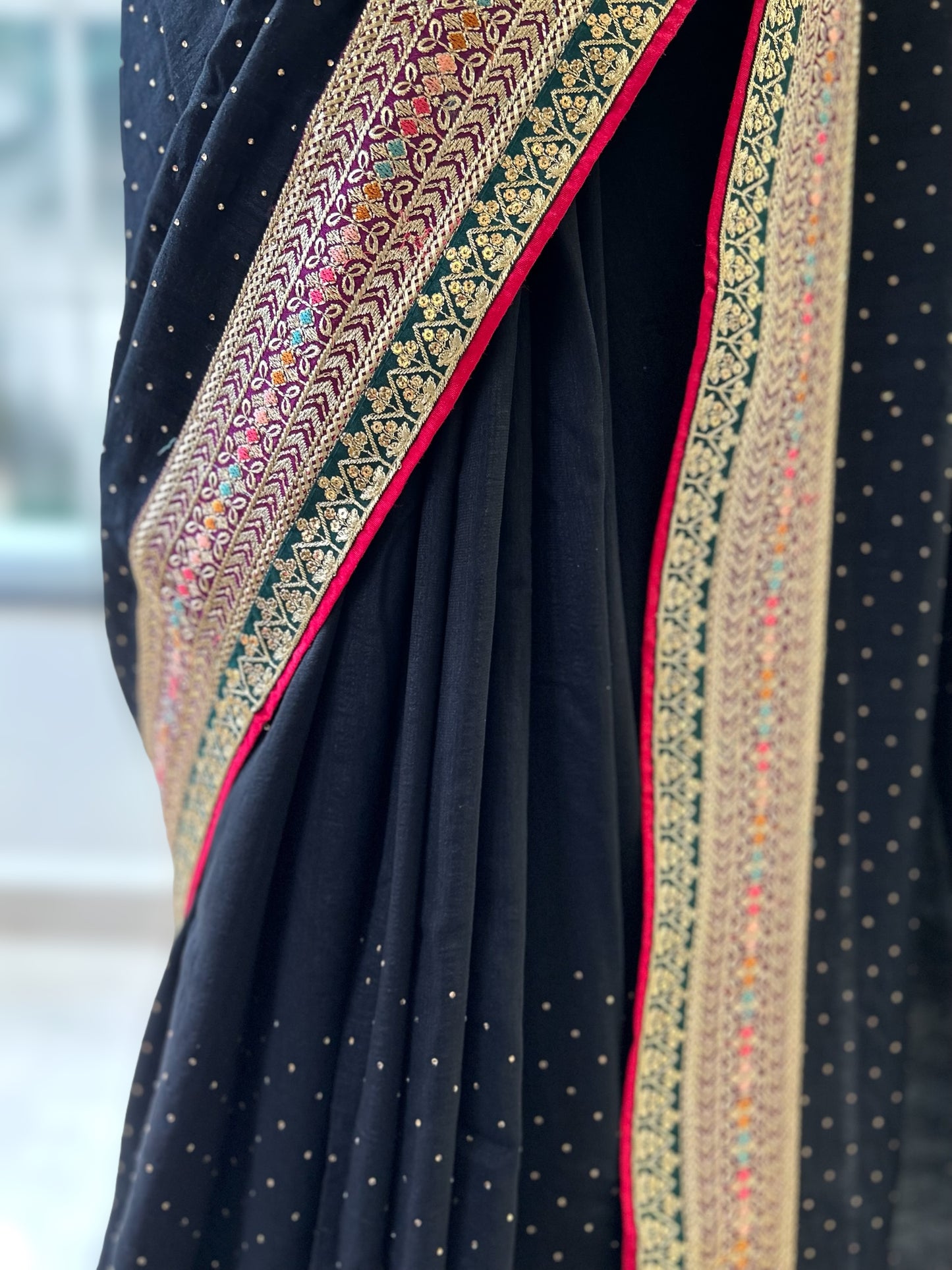 Black silk saree