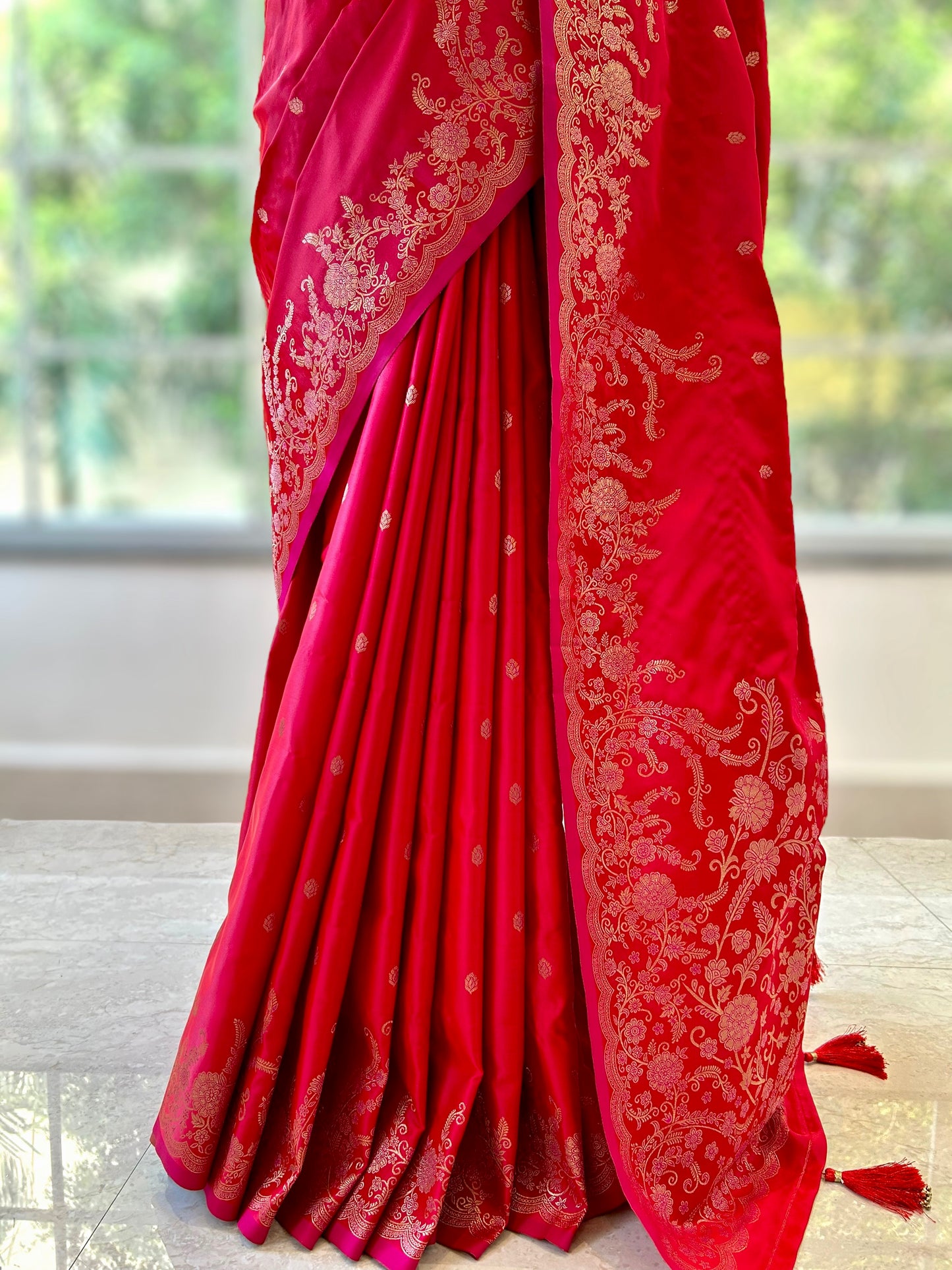 Red soft silk saree