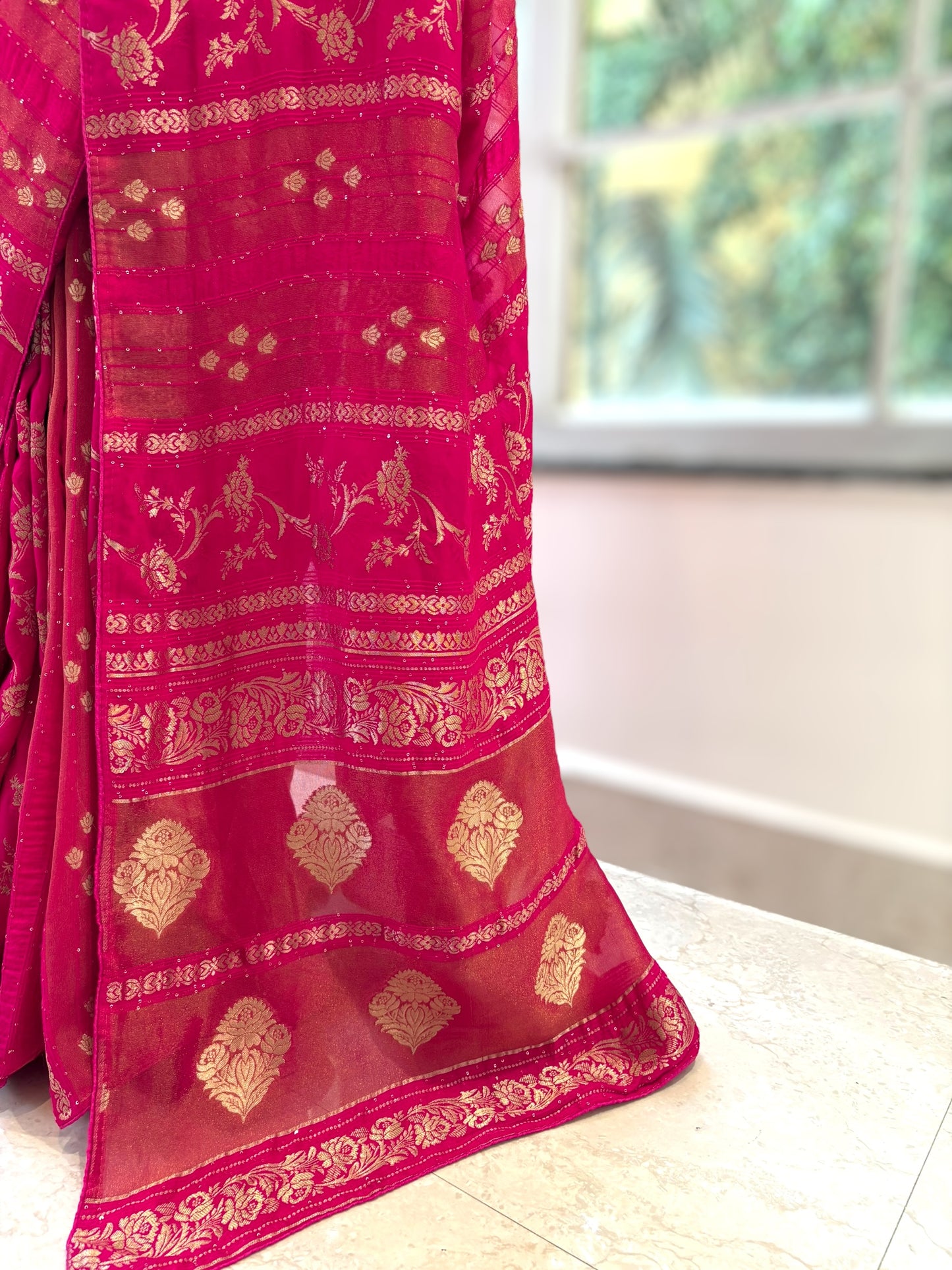 Dola silk sequins saree - Pink