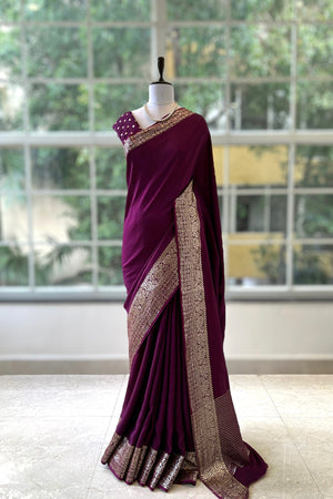 Dola silk saree - Wine