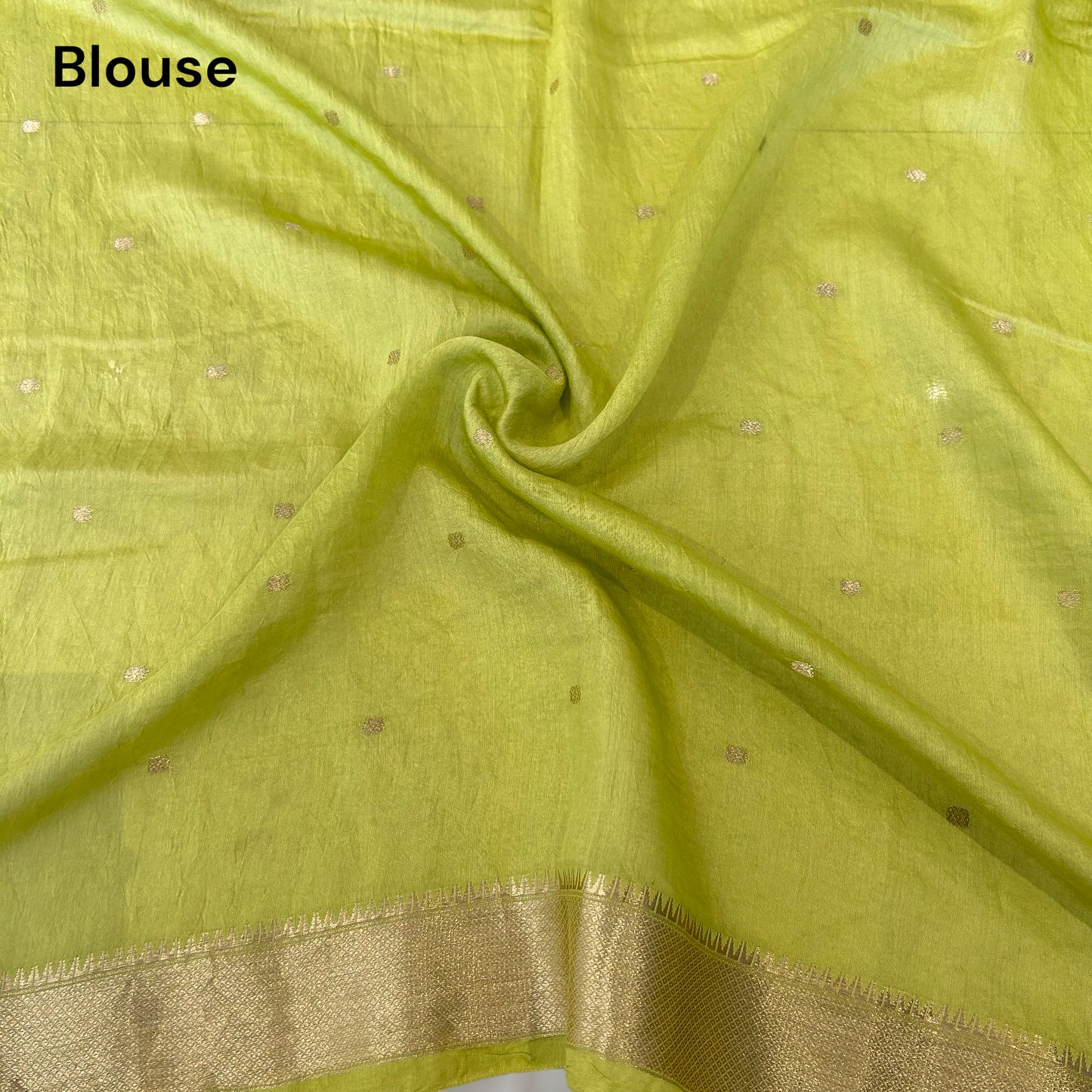 Parrot green pure soft chanderi cotton saree