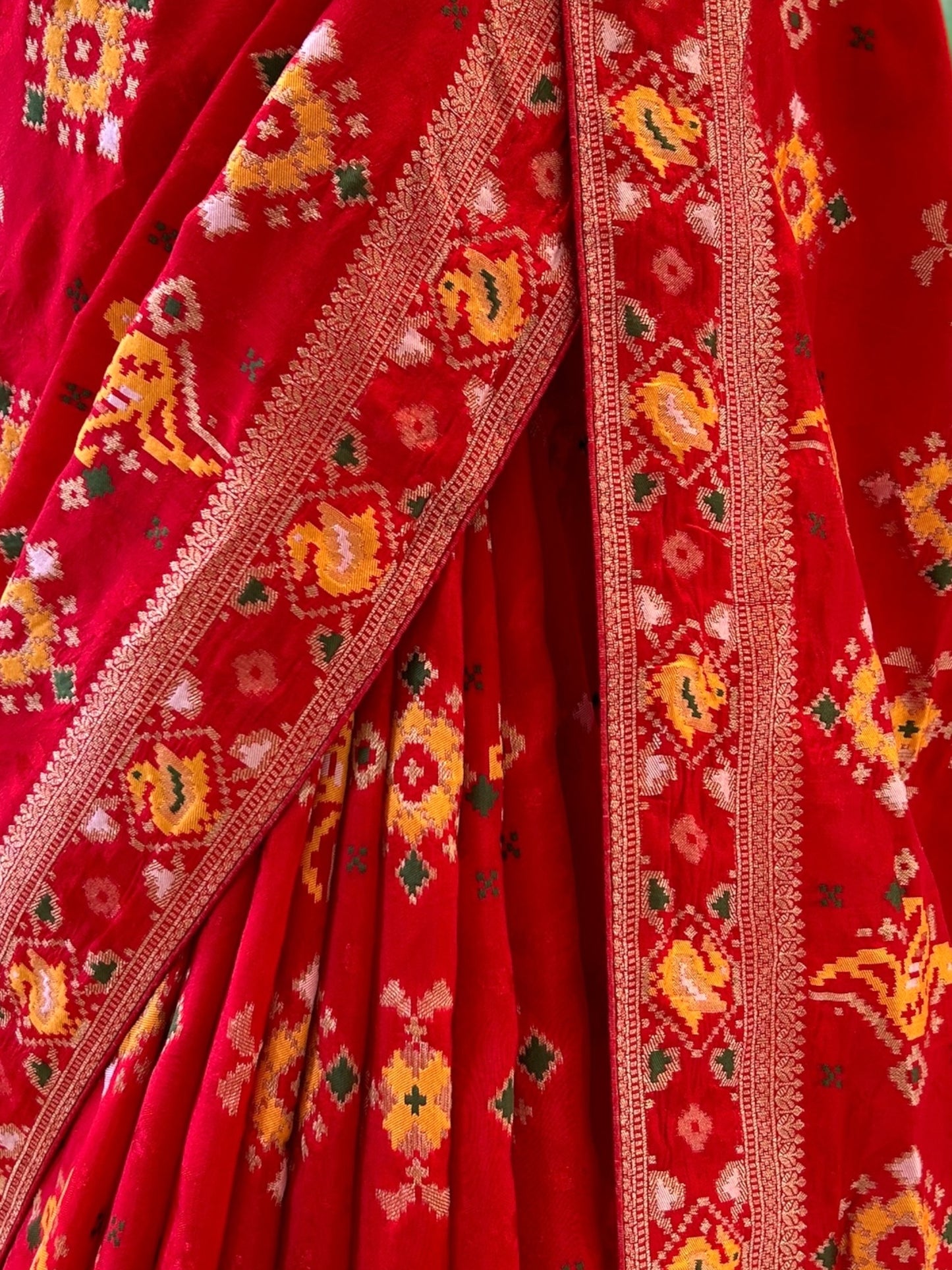 Pure dola silk patola saree - Red