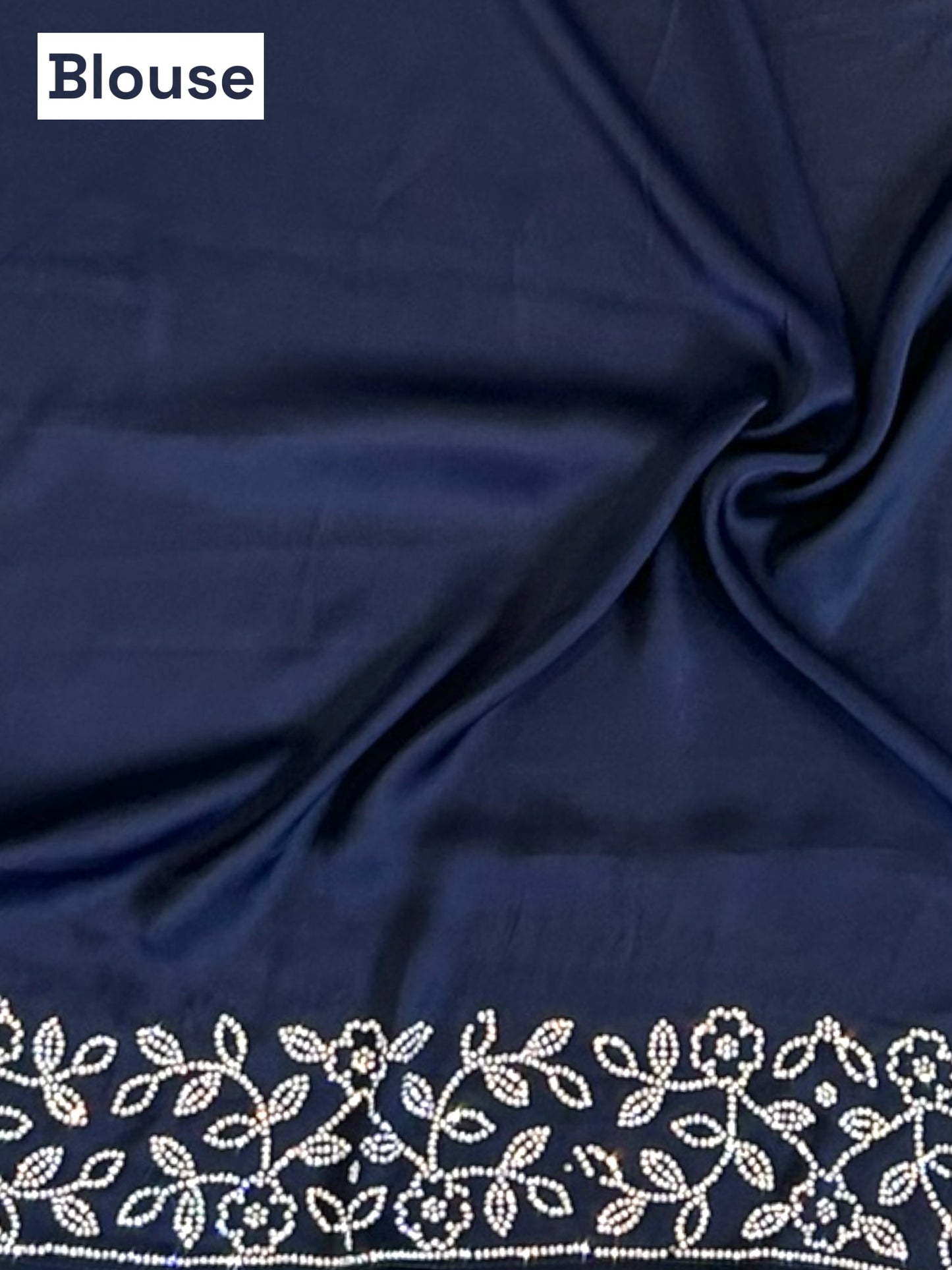 Navy blue satin saree