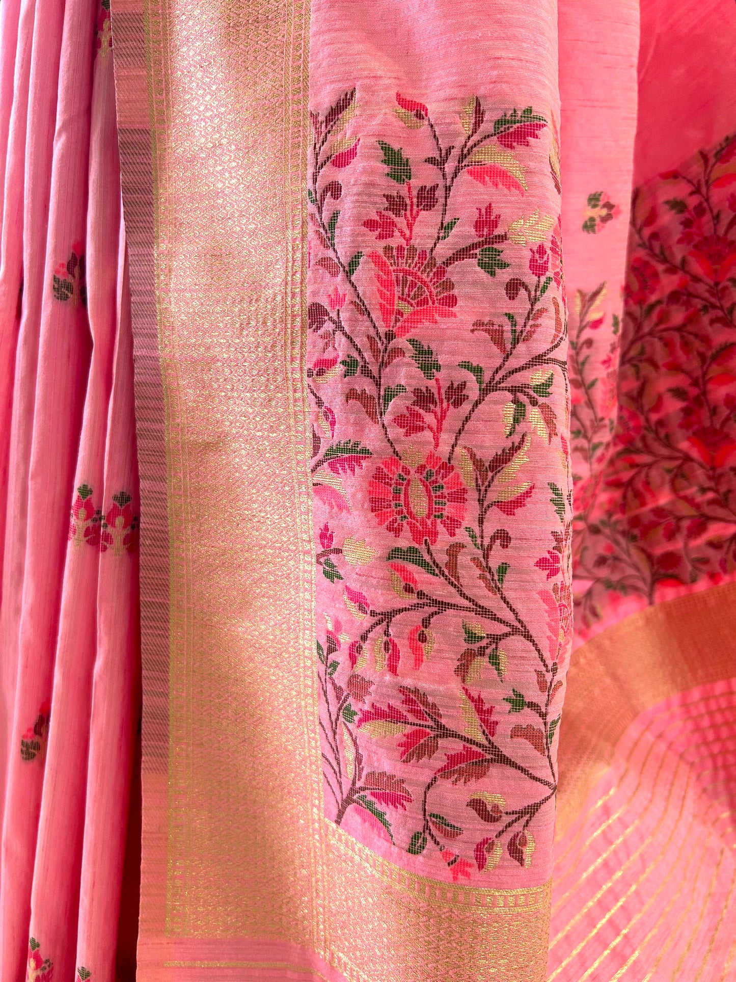 Cotton silk saree - Pink