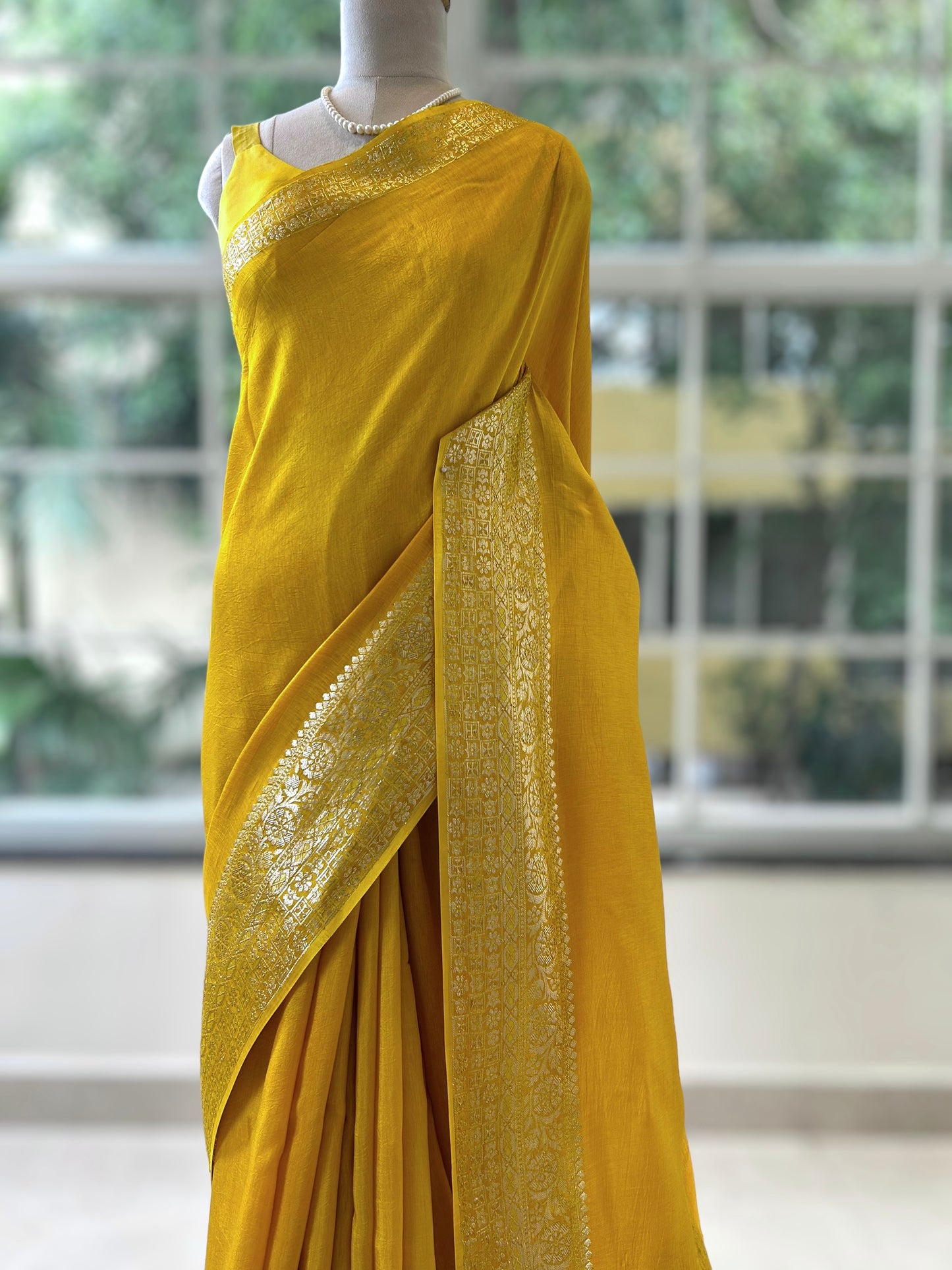 Dola silk saree - Yellow