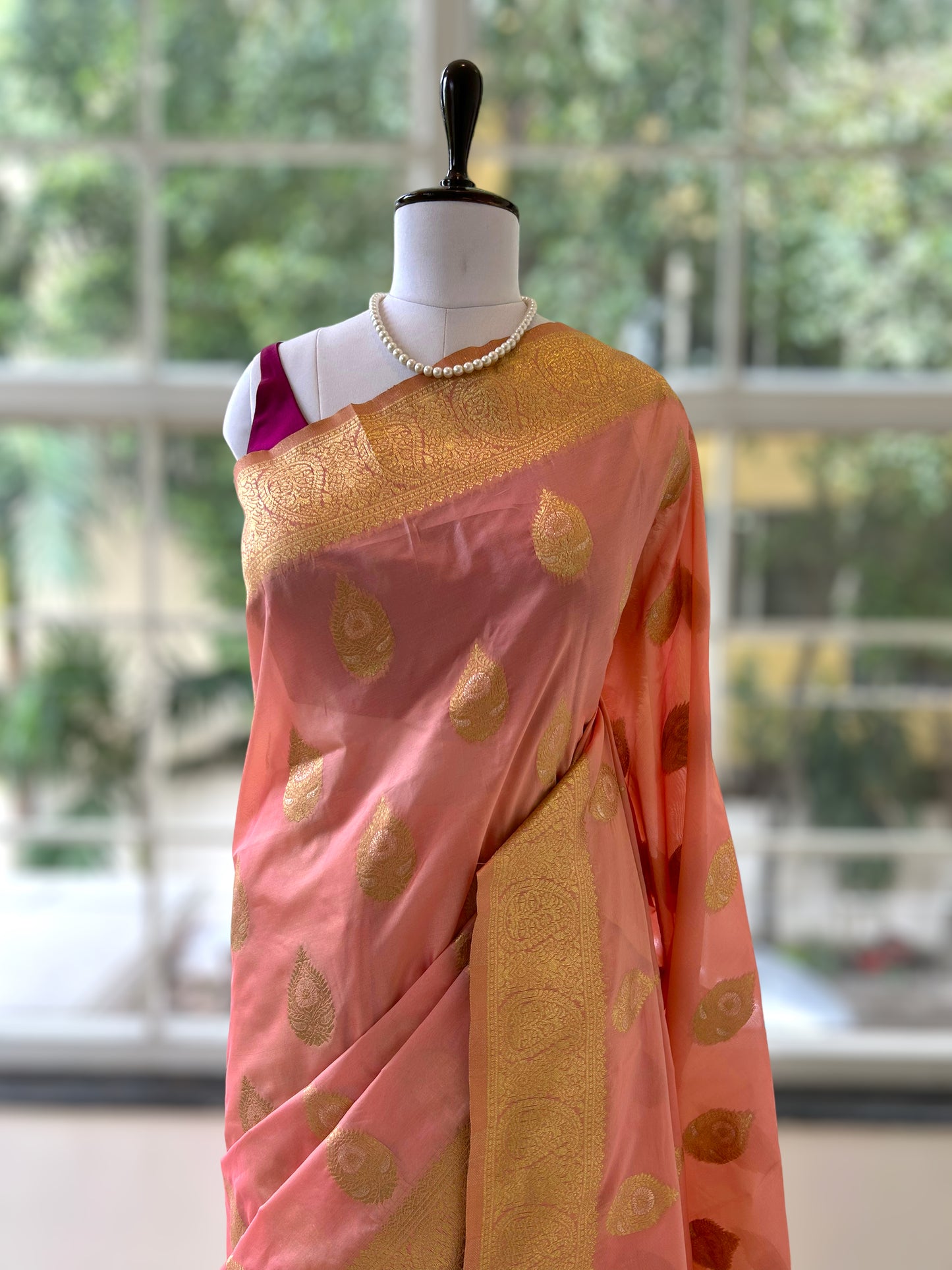 Banarasi soft silk saree - Soft pink