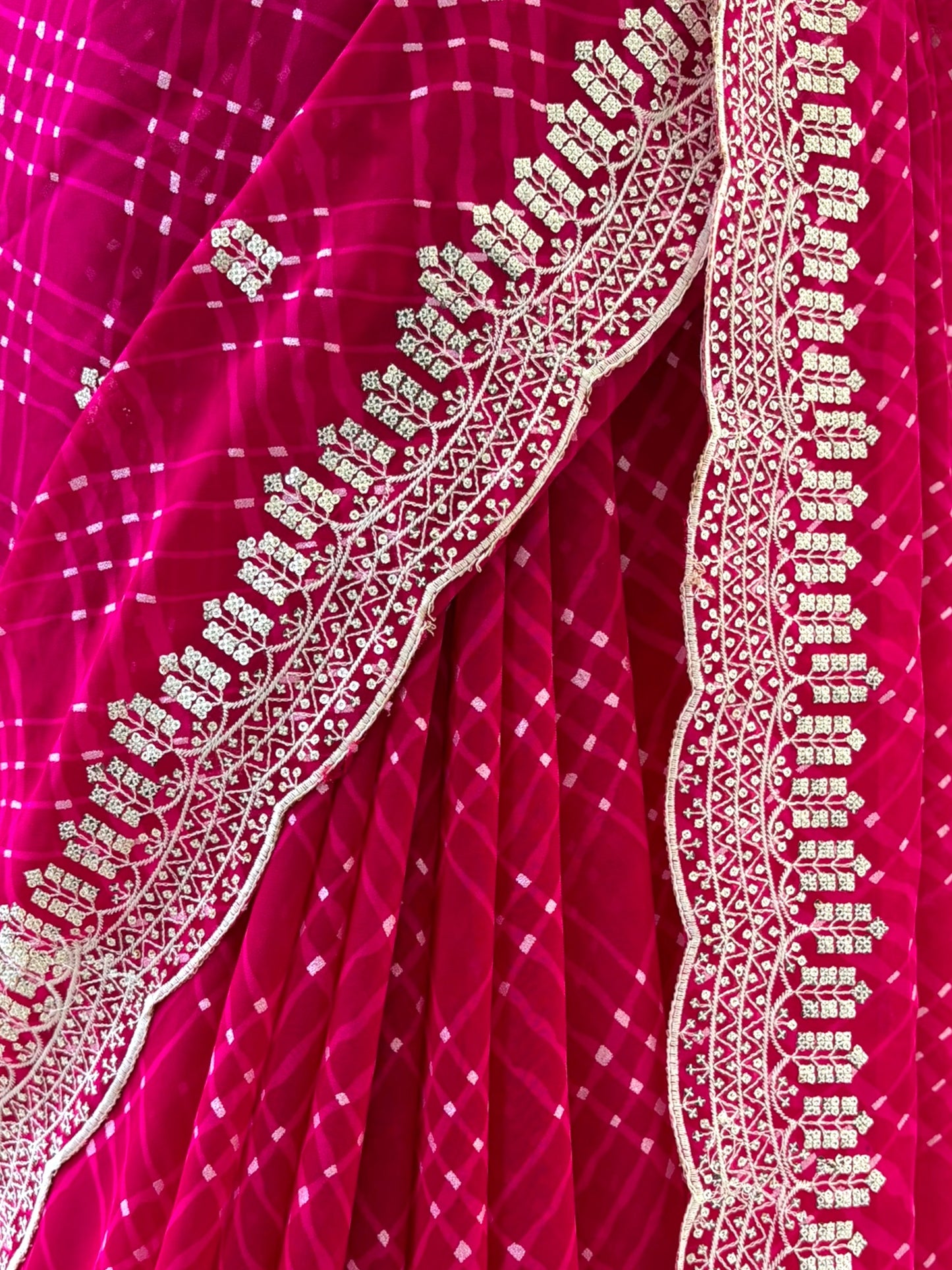 Georgette motara saree - Pink