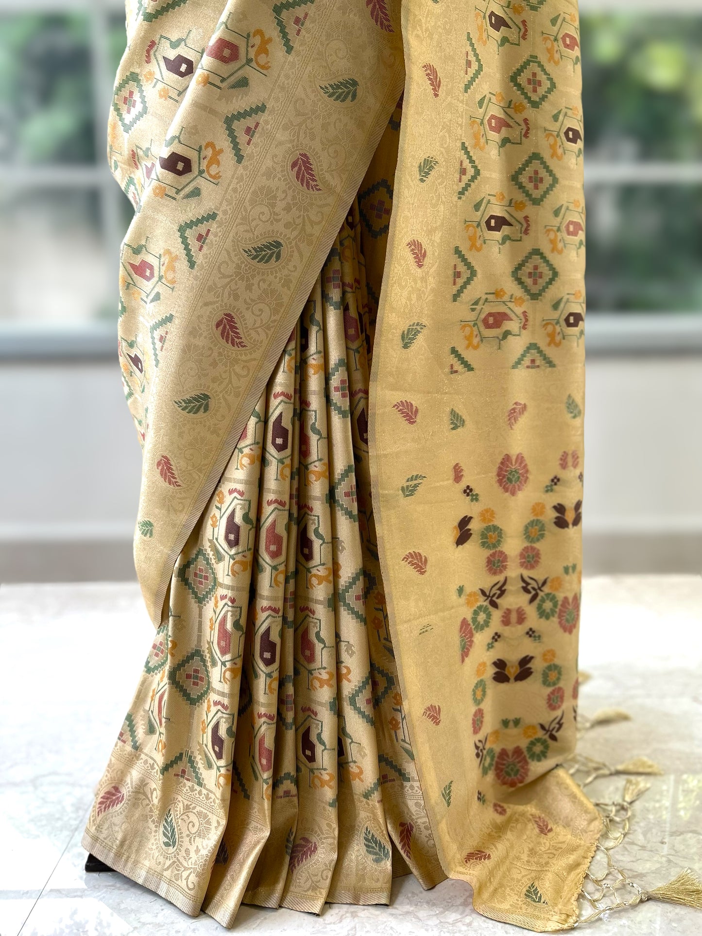 Soft gajji silk saree - Golden