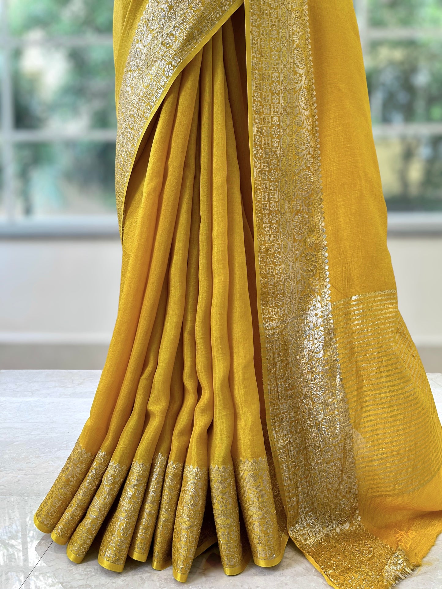 Dola silk saree - Yellow