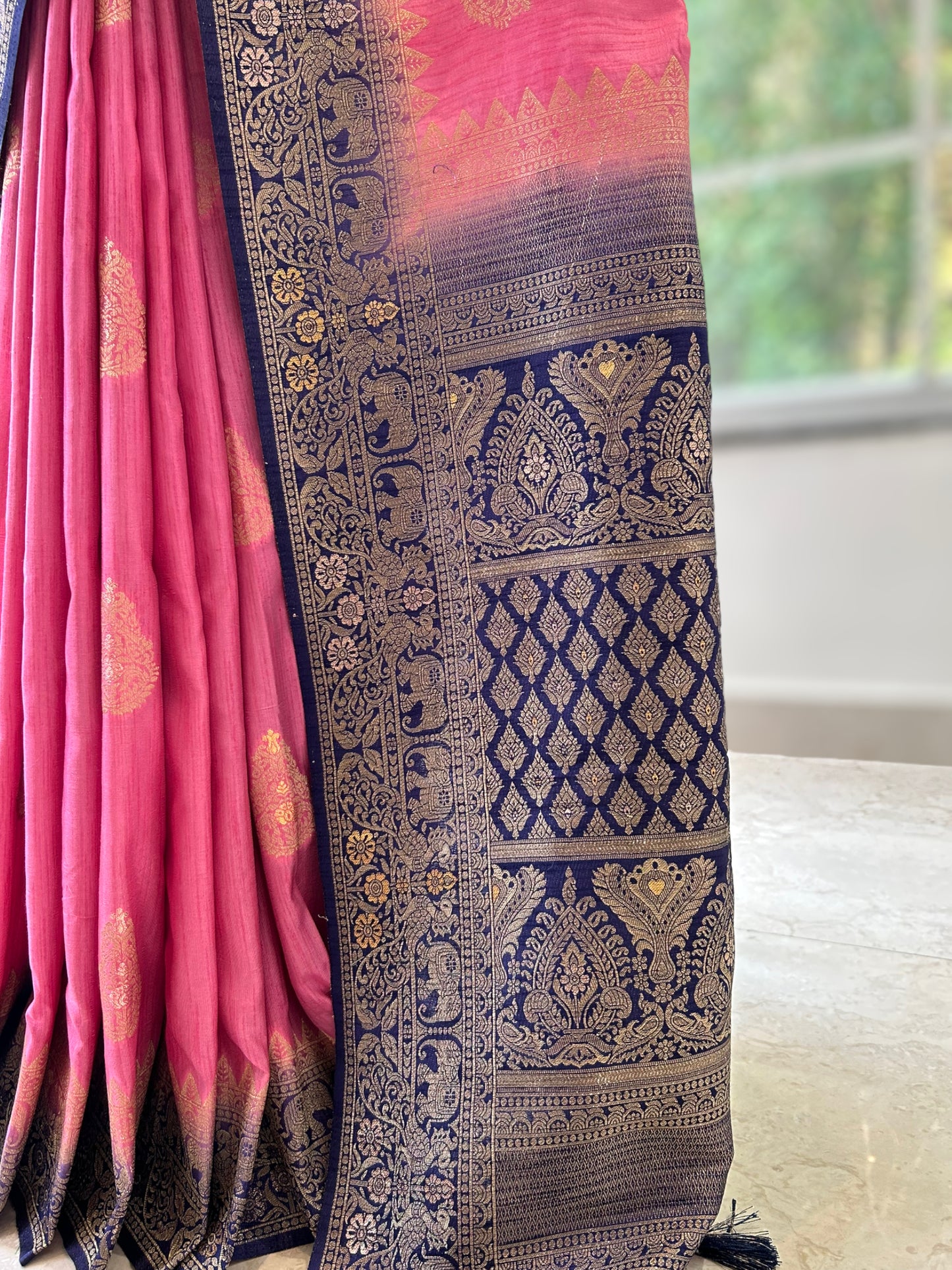 Pink soft silk saree