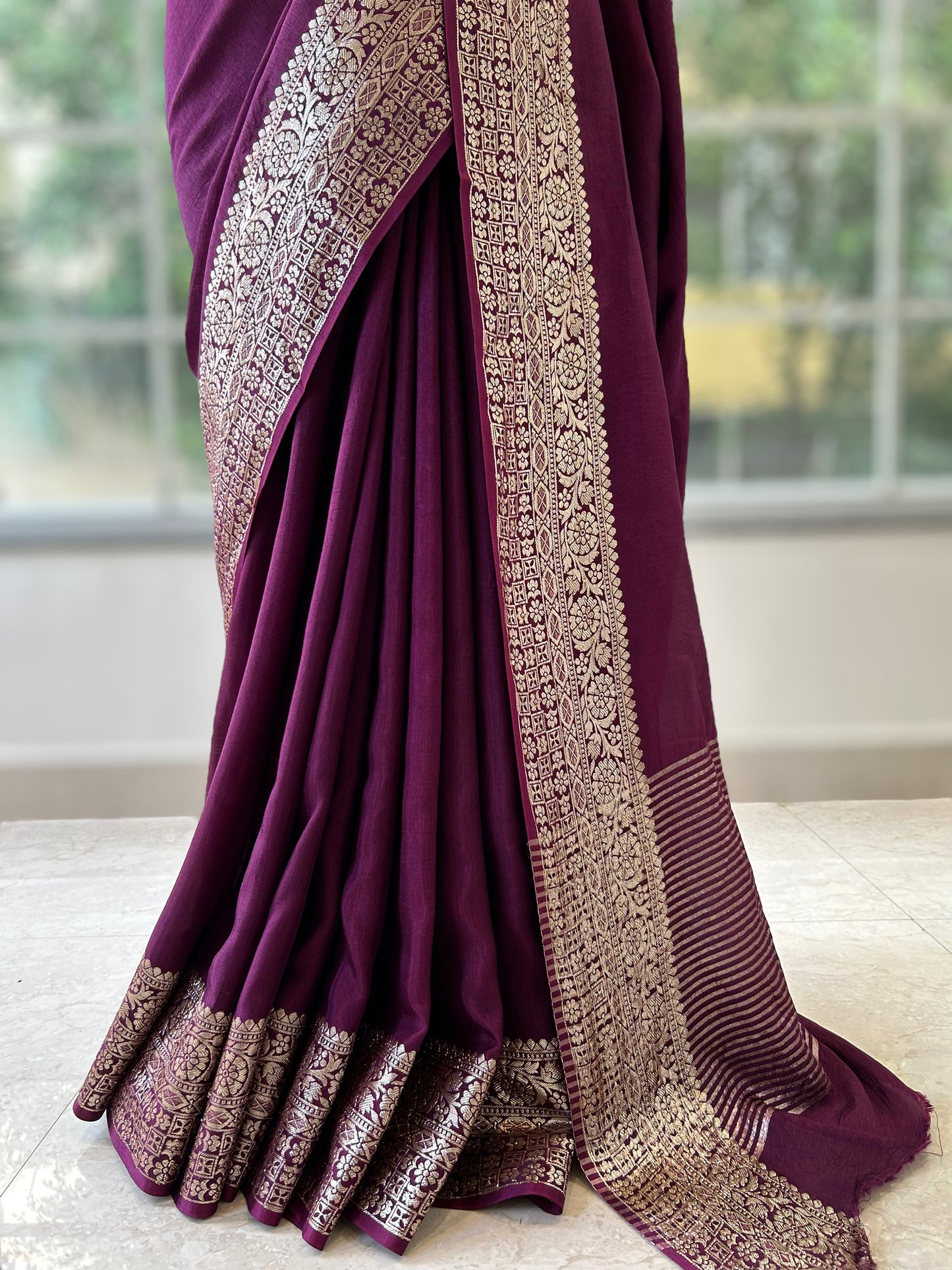 Dola silk saree - Wine