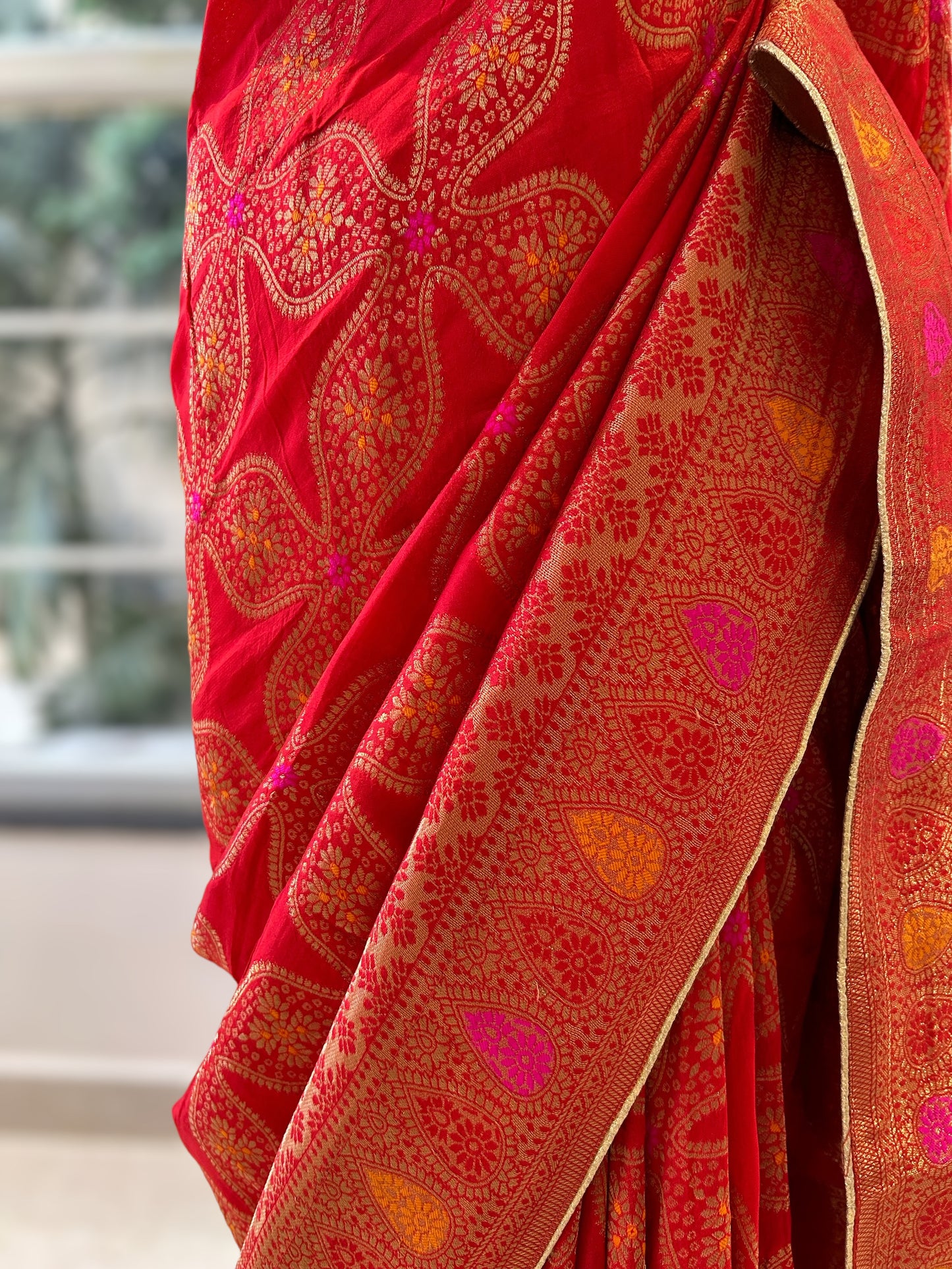 Red silk saree