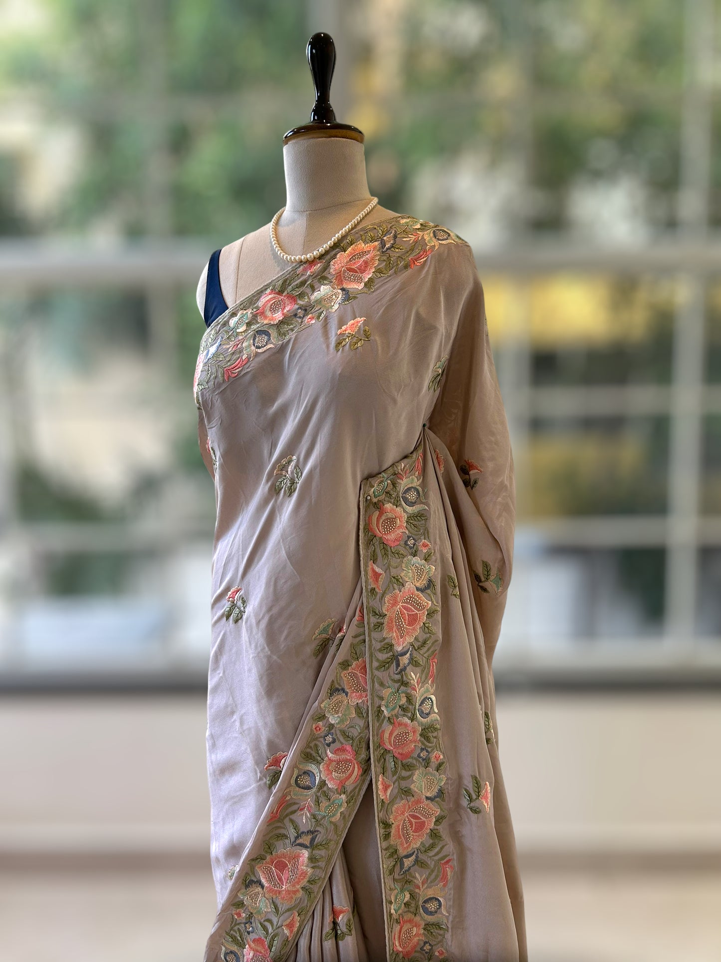 Floral Embroidered saree