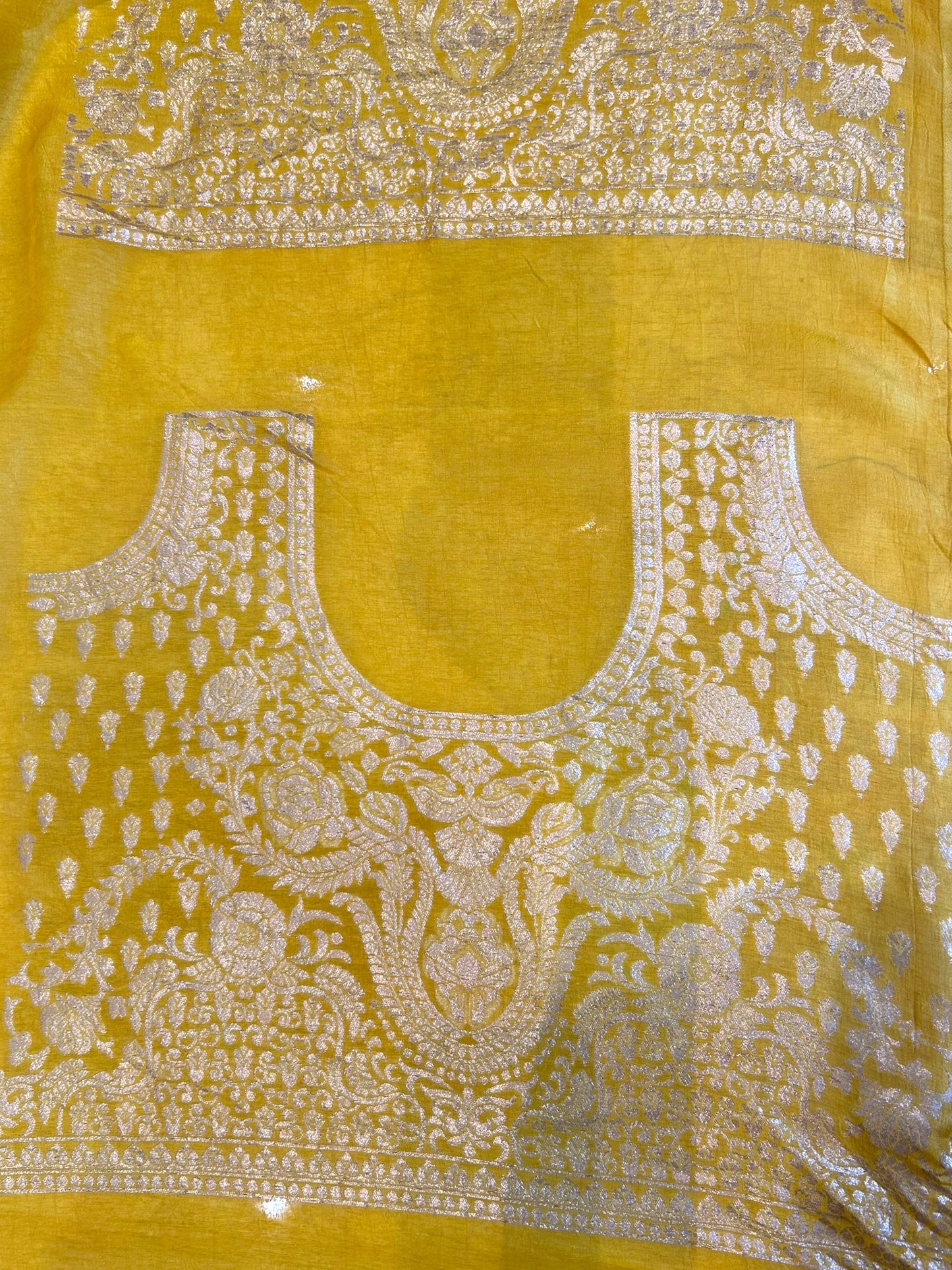 Resham embroidered saree - Yellow