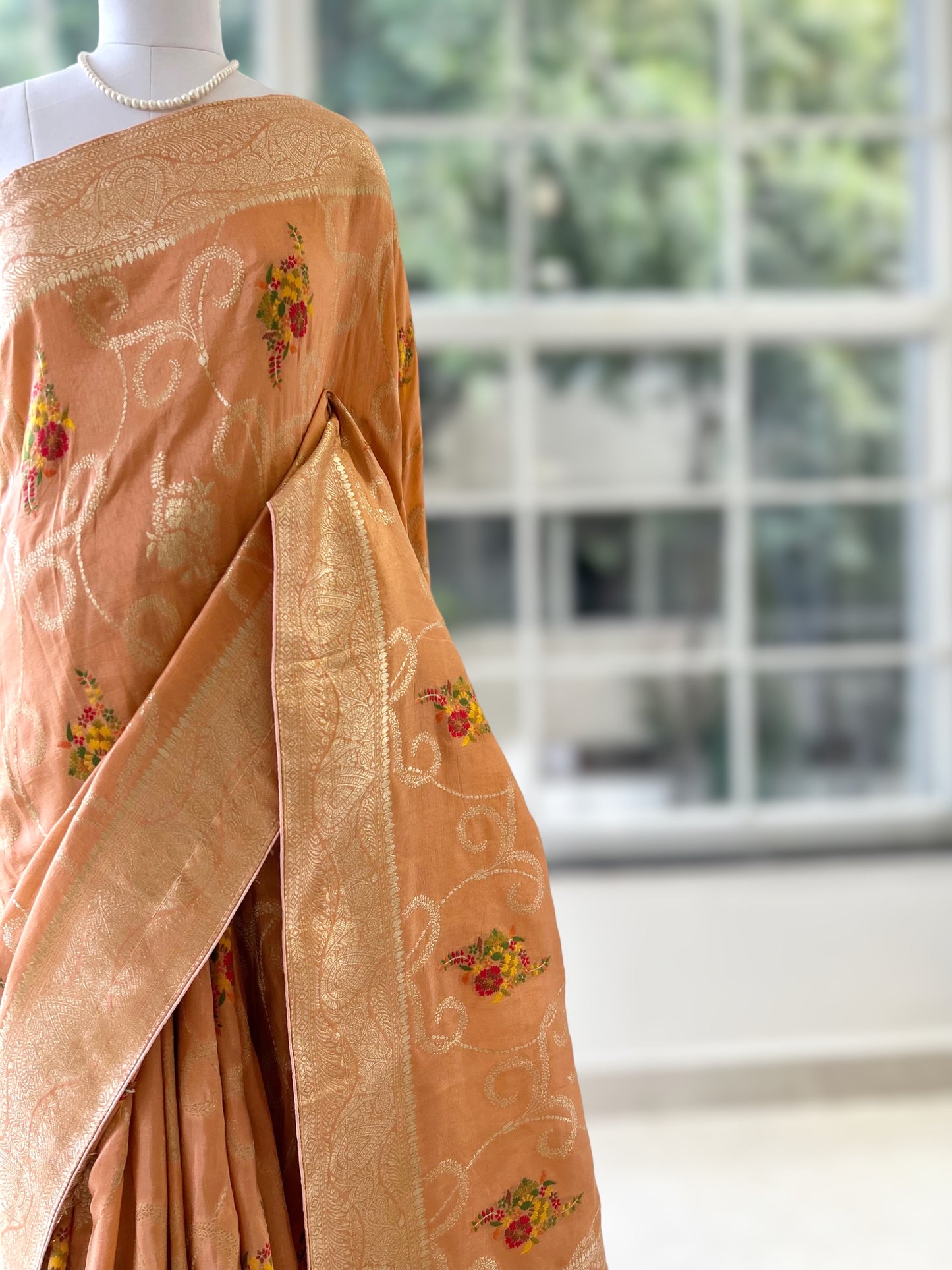 Peach Saree