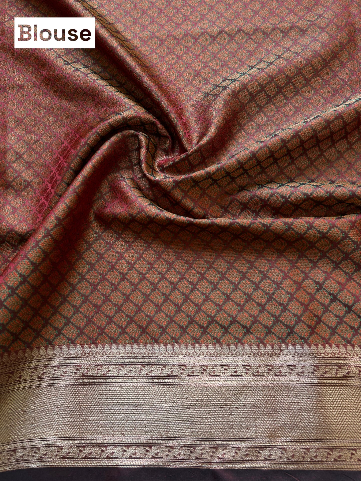 Soft silk printed saree - Brown