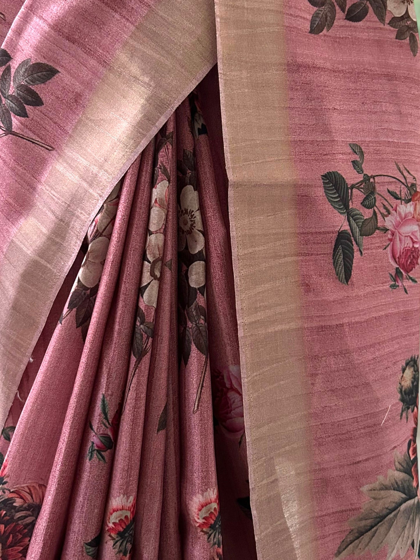 Pink Floral saree