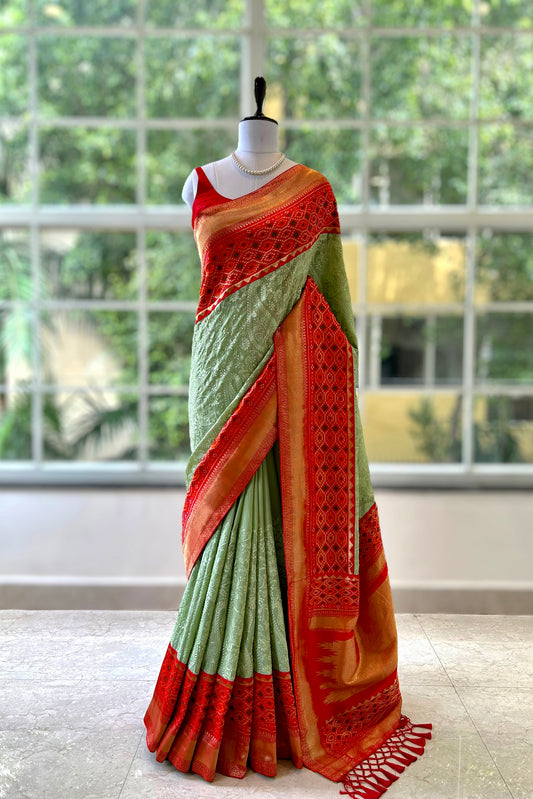 Chikankari Saree - Green