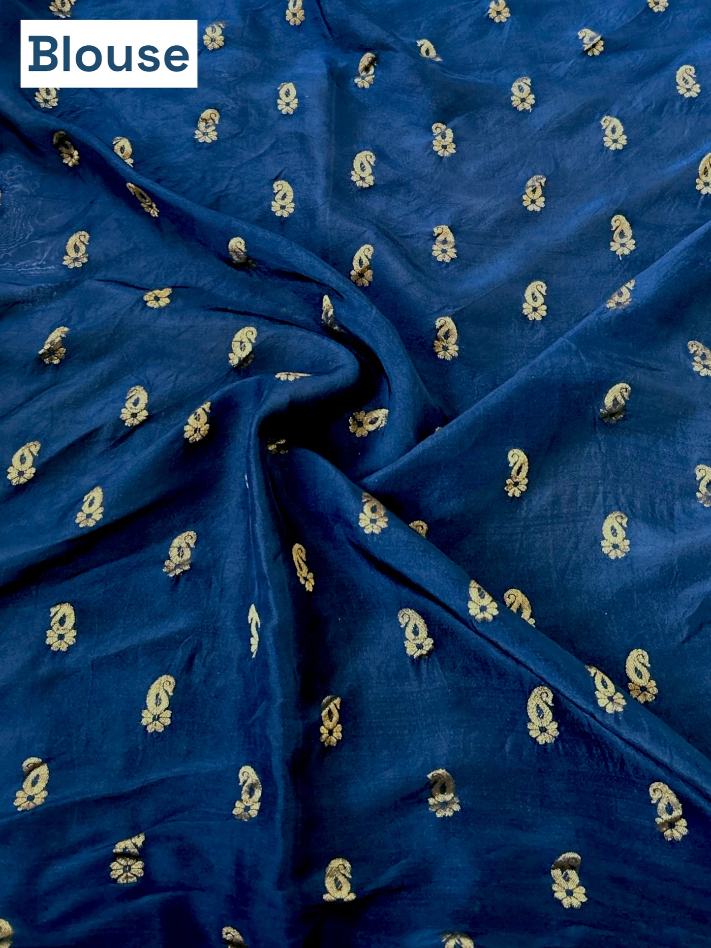 Navy blue russian zari saree