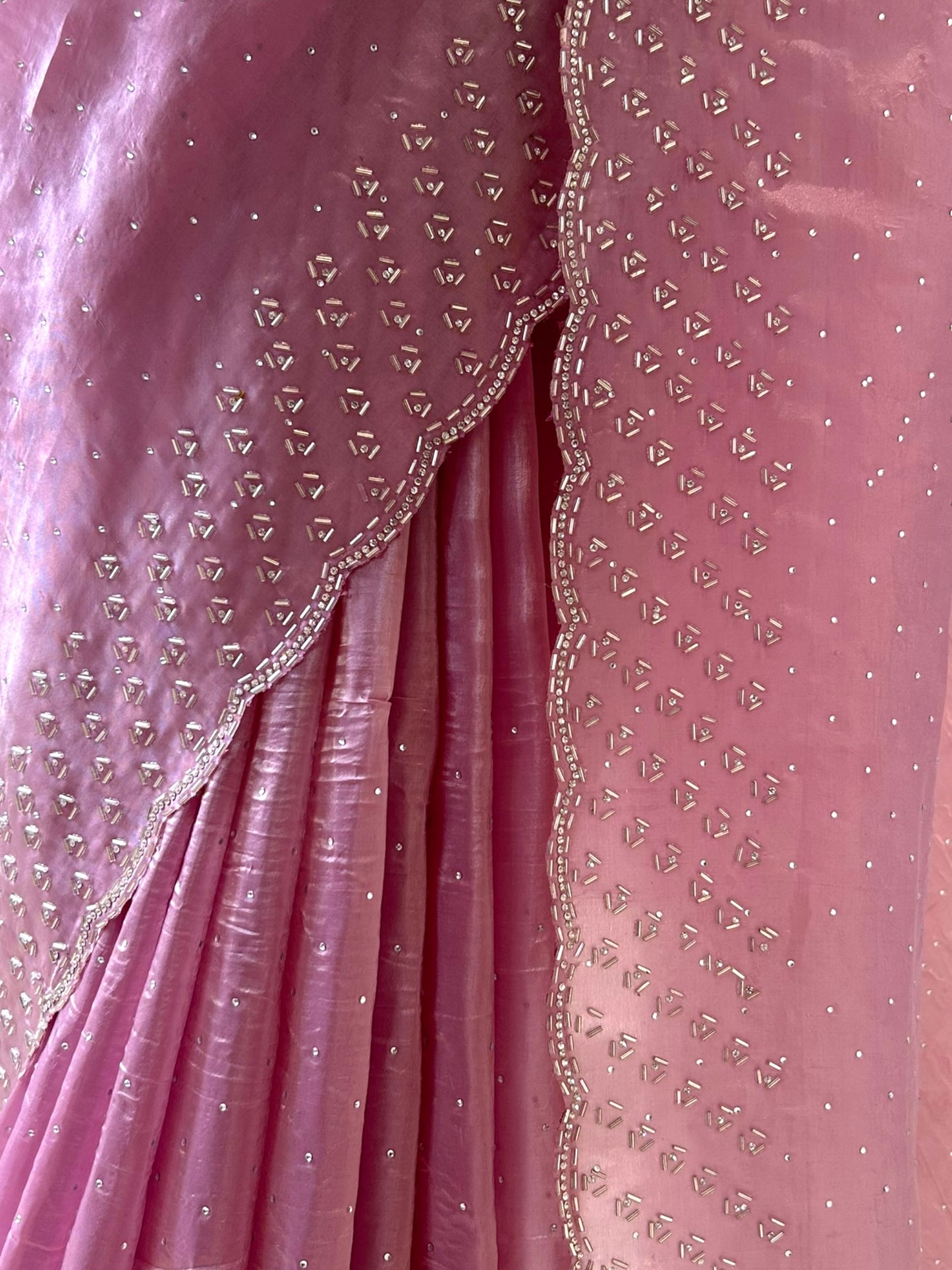 Soft organza cutwork saree - Lilac