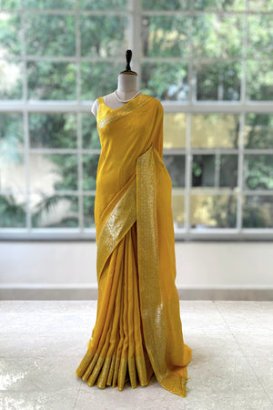 Dola silk saree - Yellow