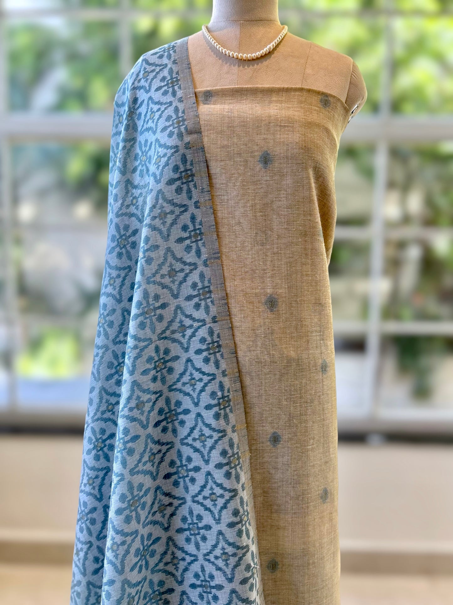 Blue Pure handloom cotton suit set