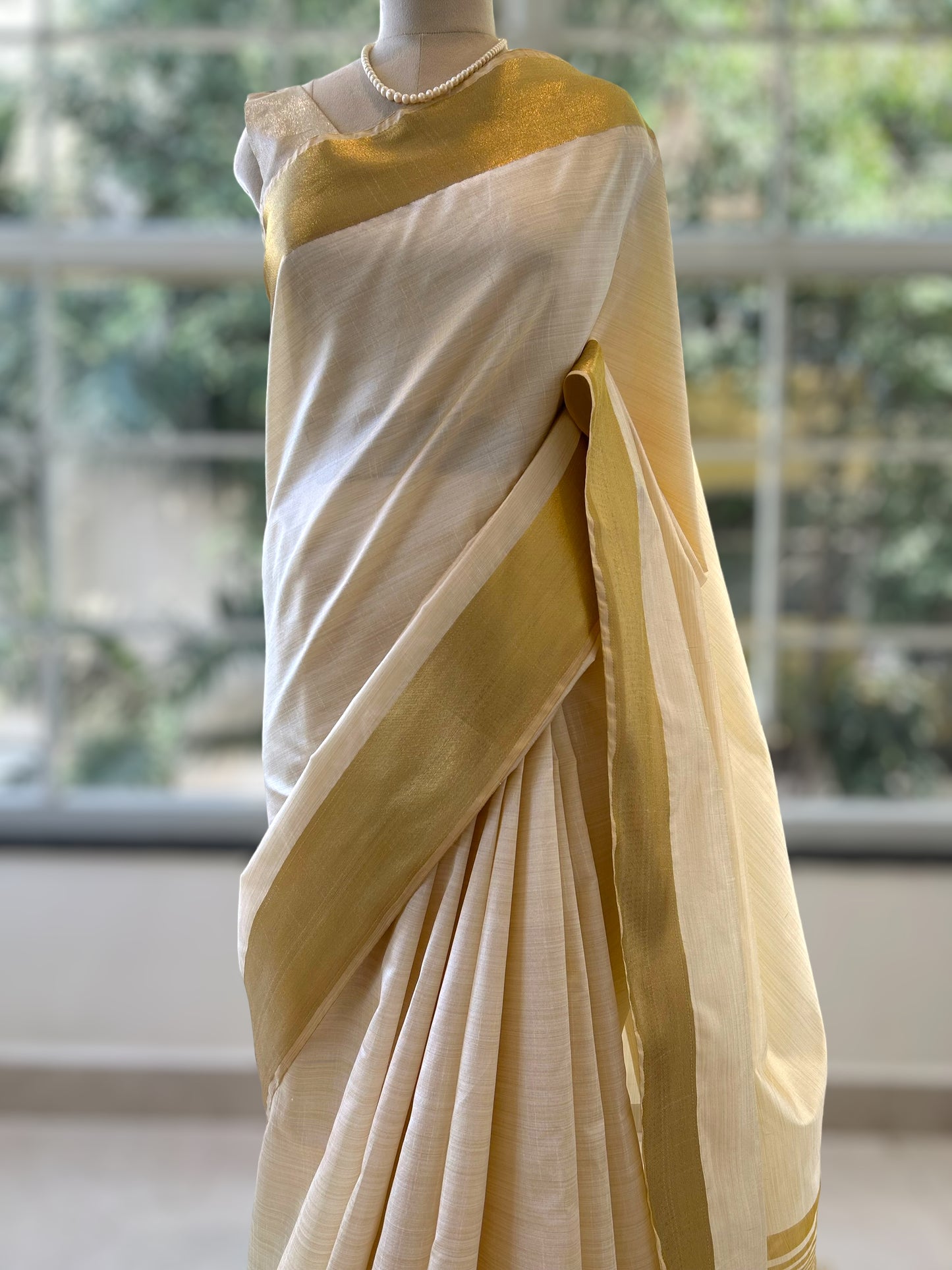 Off white silk saree