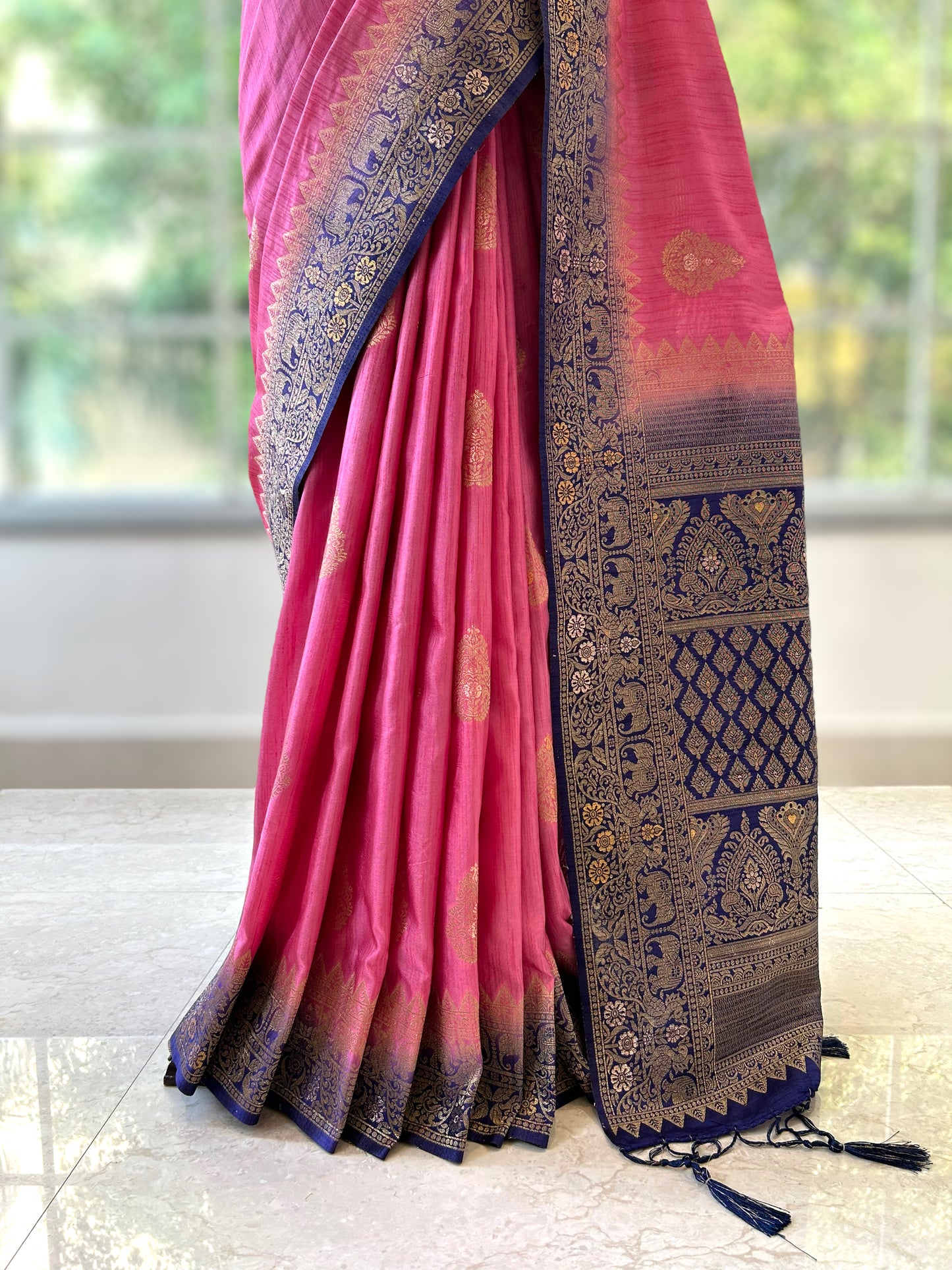 Pink soft silk saree