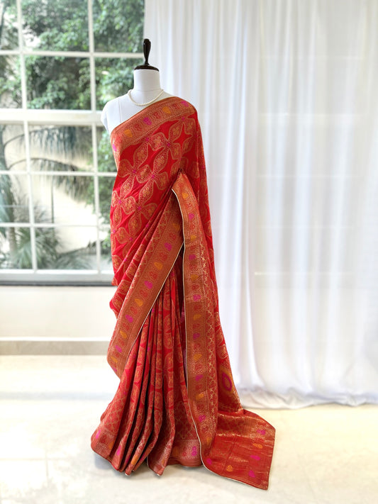 Red silk saree