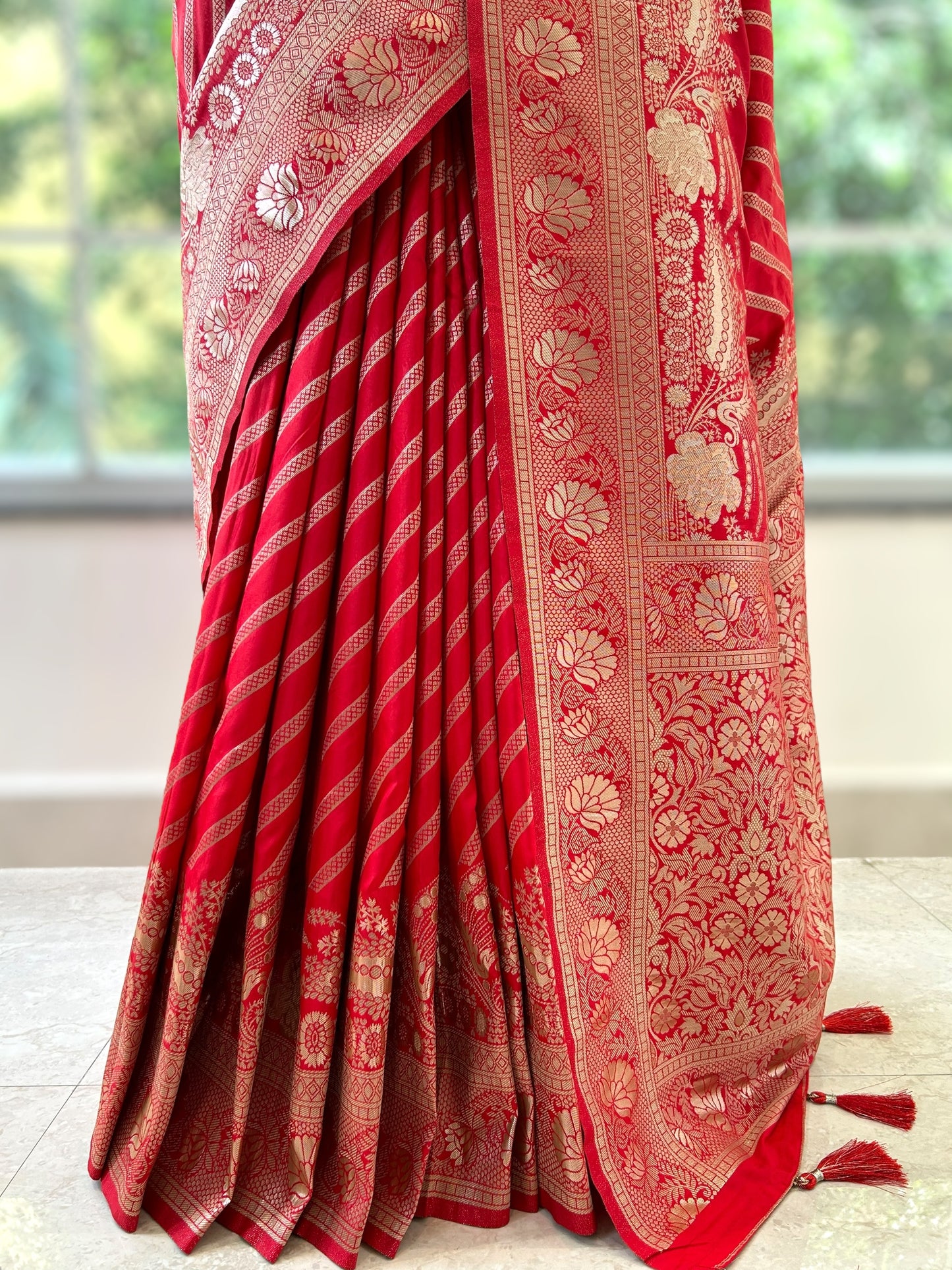 Red soft silk saree