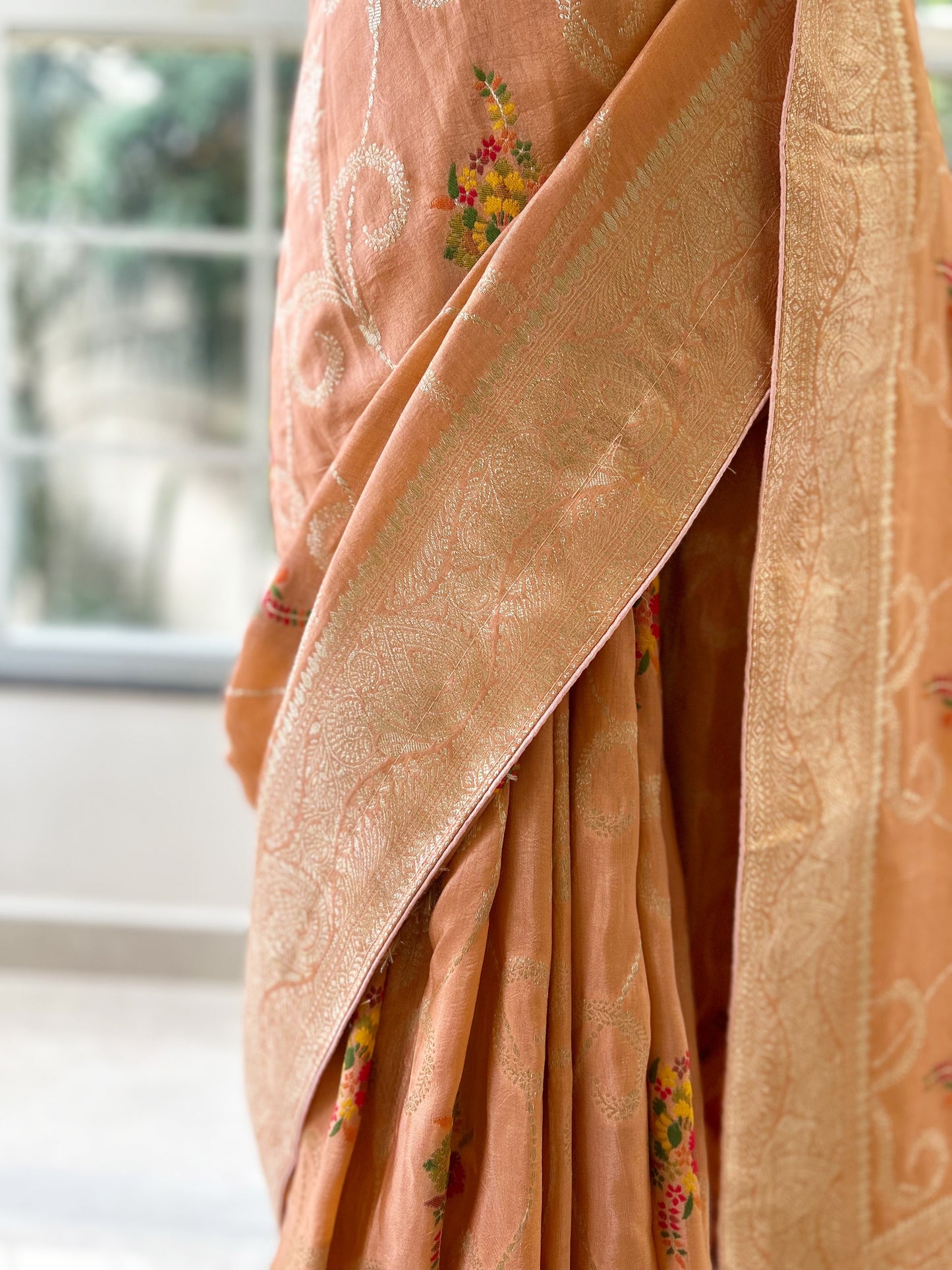 Peach Saree