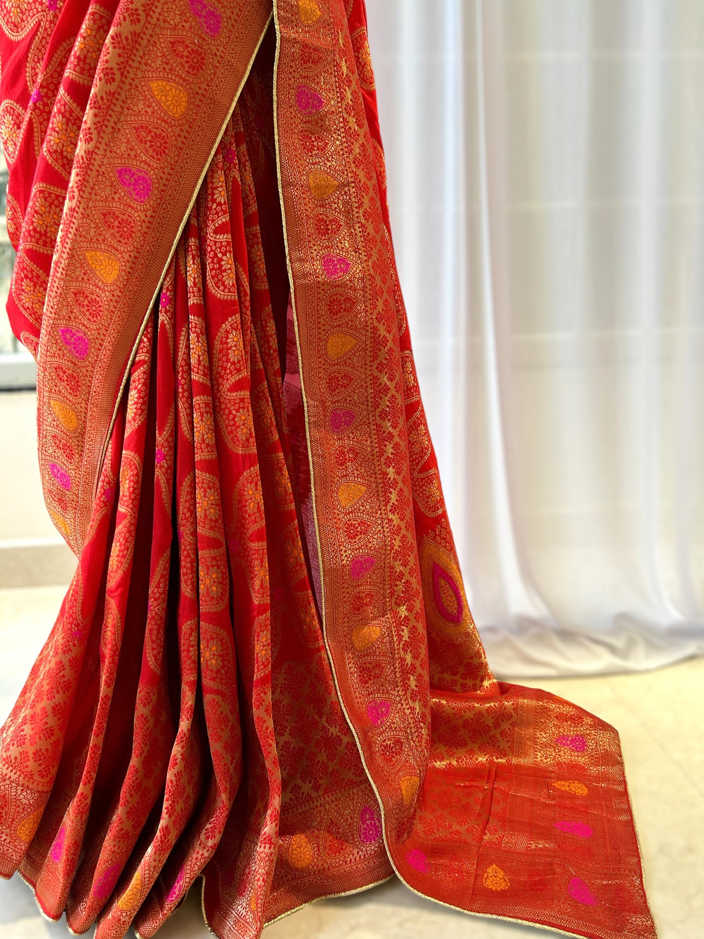 Red silk saree