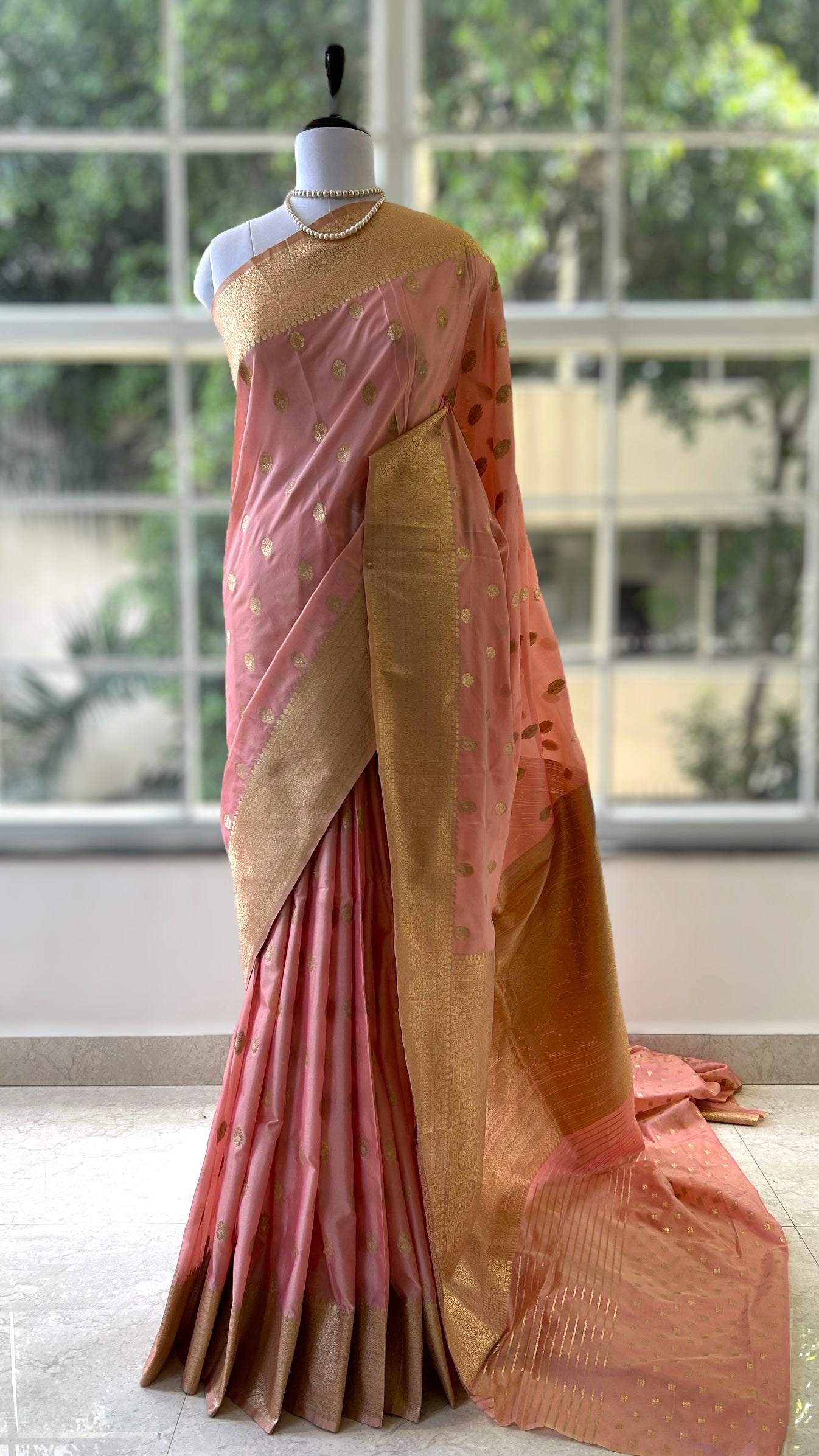 Pink soft crepe silk saree