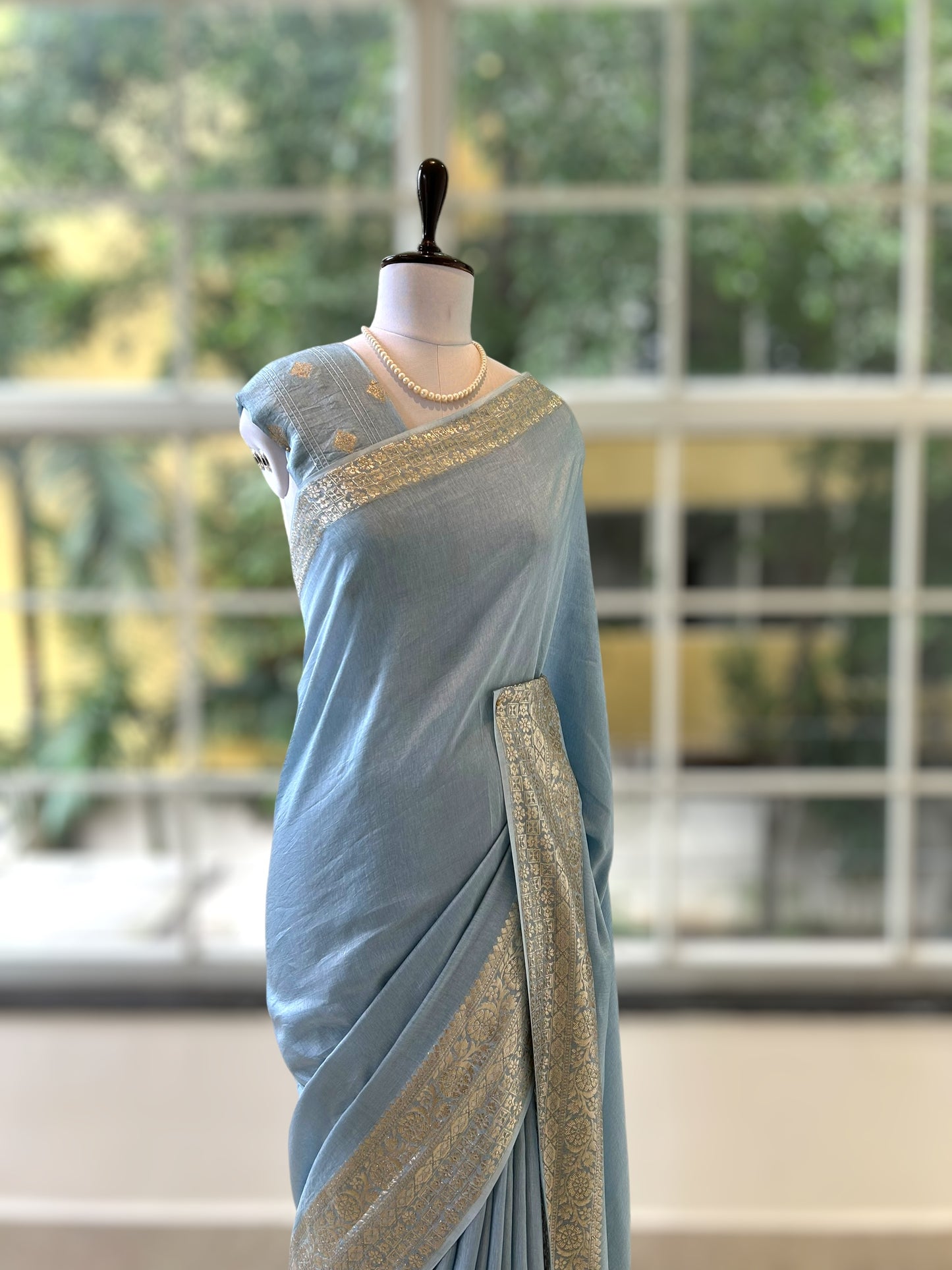 Dola silk saree - Sky blue