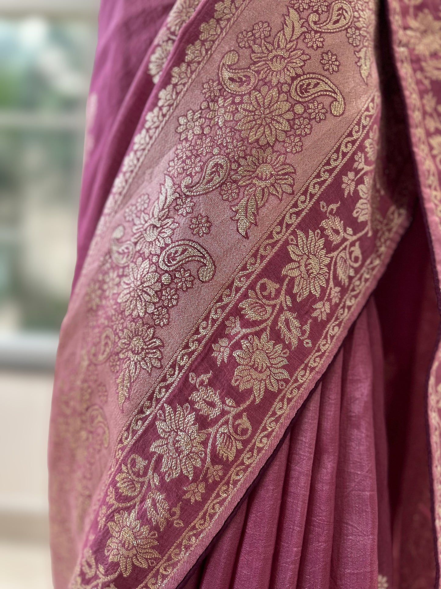 Purple dola silk saree