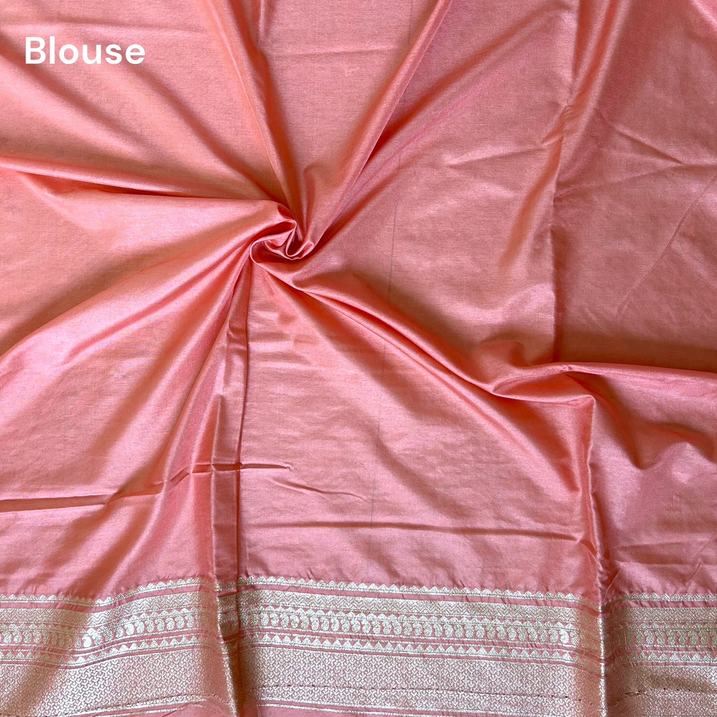 Peach pink gajji silk saree