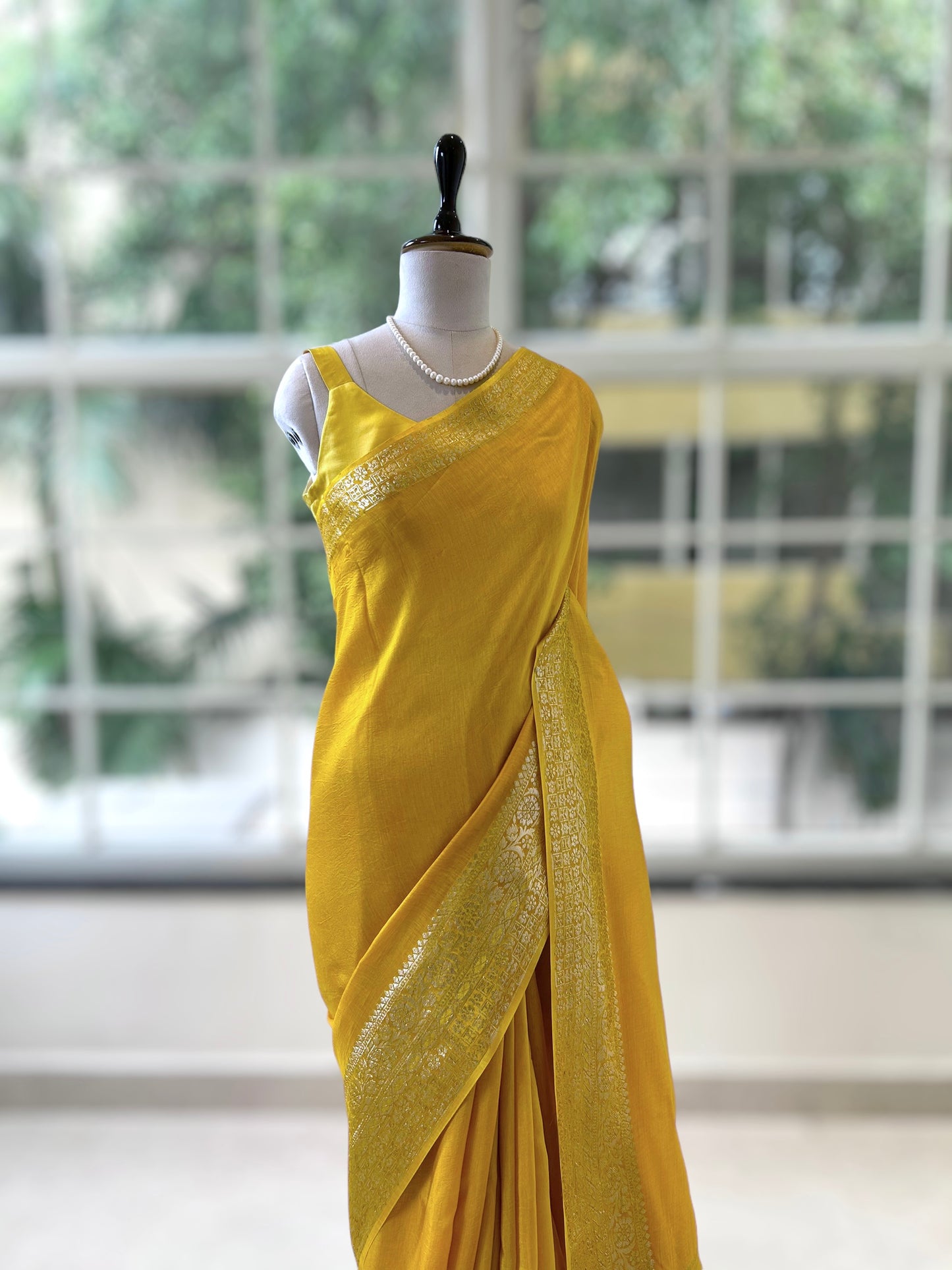 Dola silk saree - Yellow