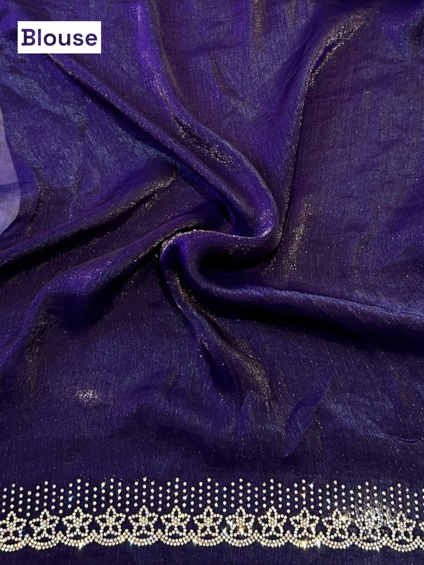 Swarovski shimmer organza saree - Violet