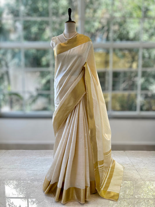 Off white silk saree