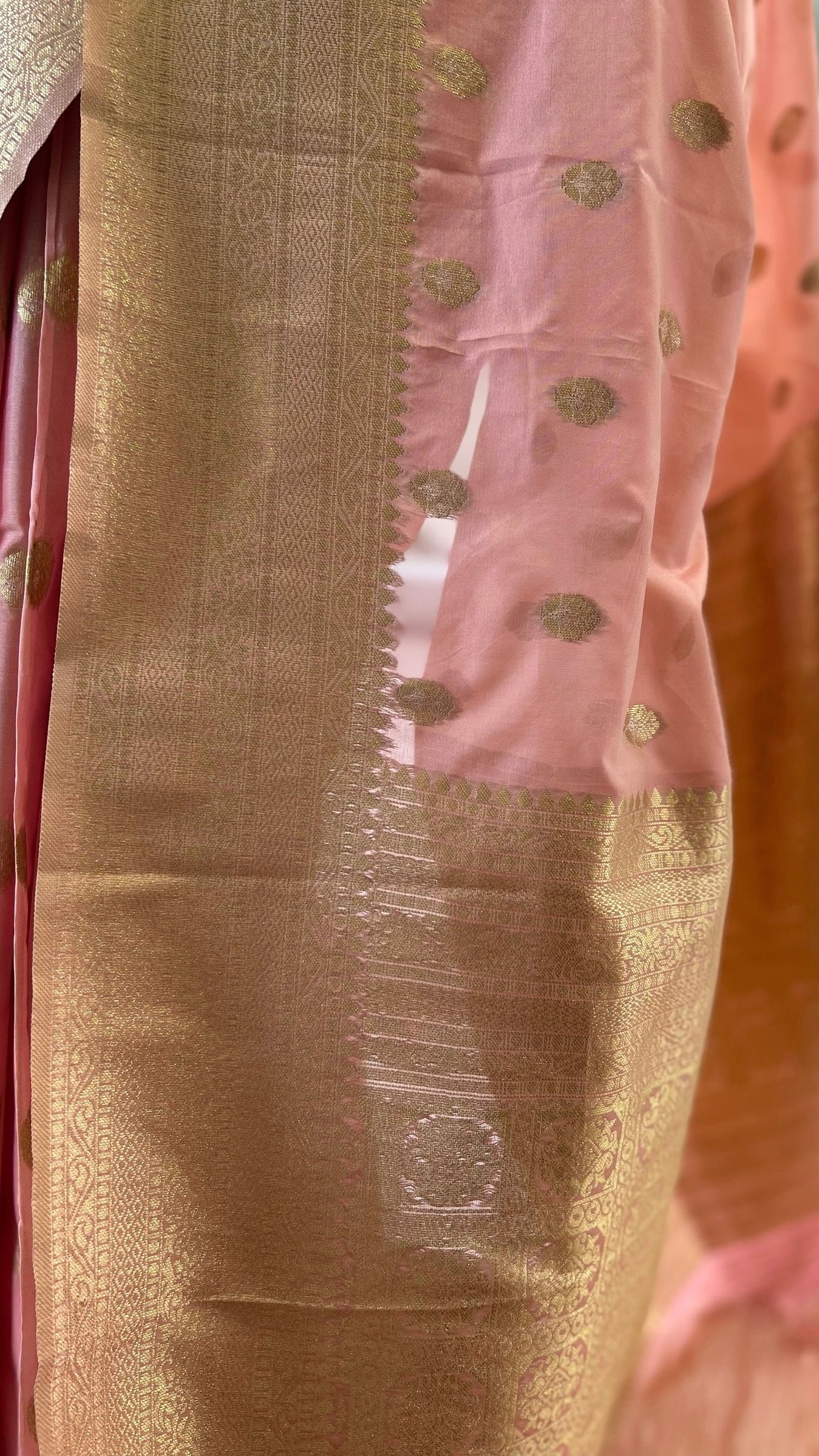 Pink soft crepe silk saree