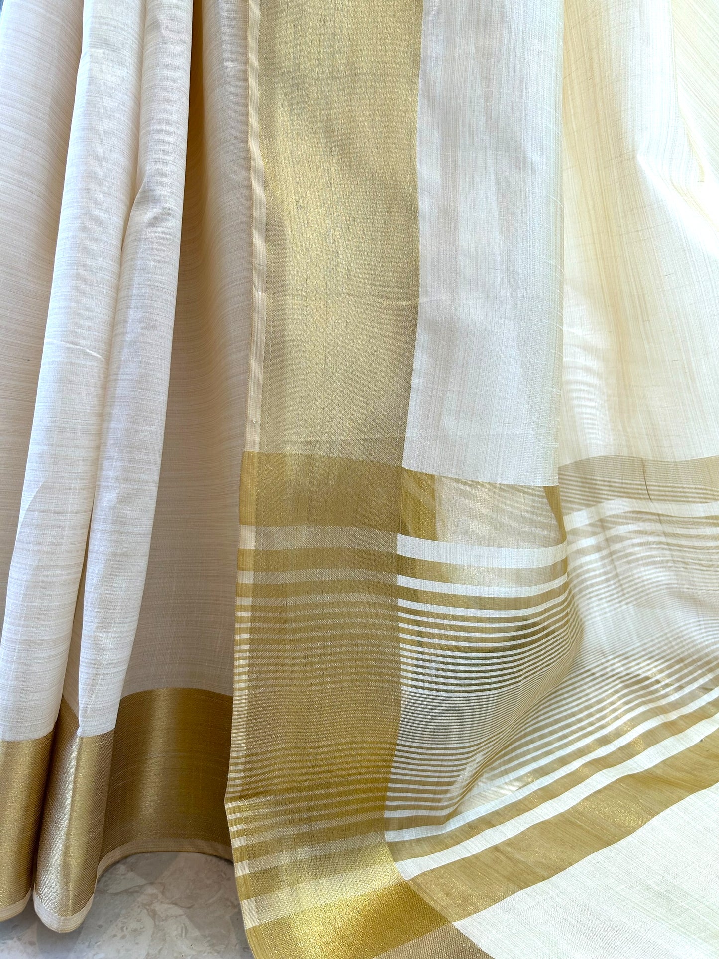 Off white silk saree