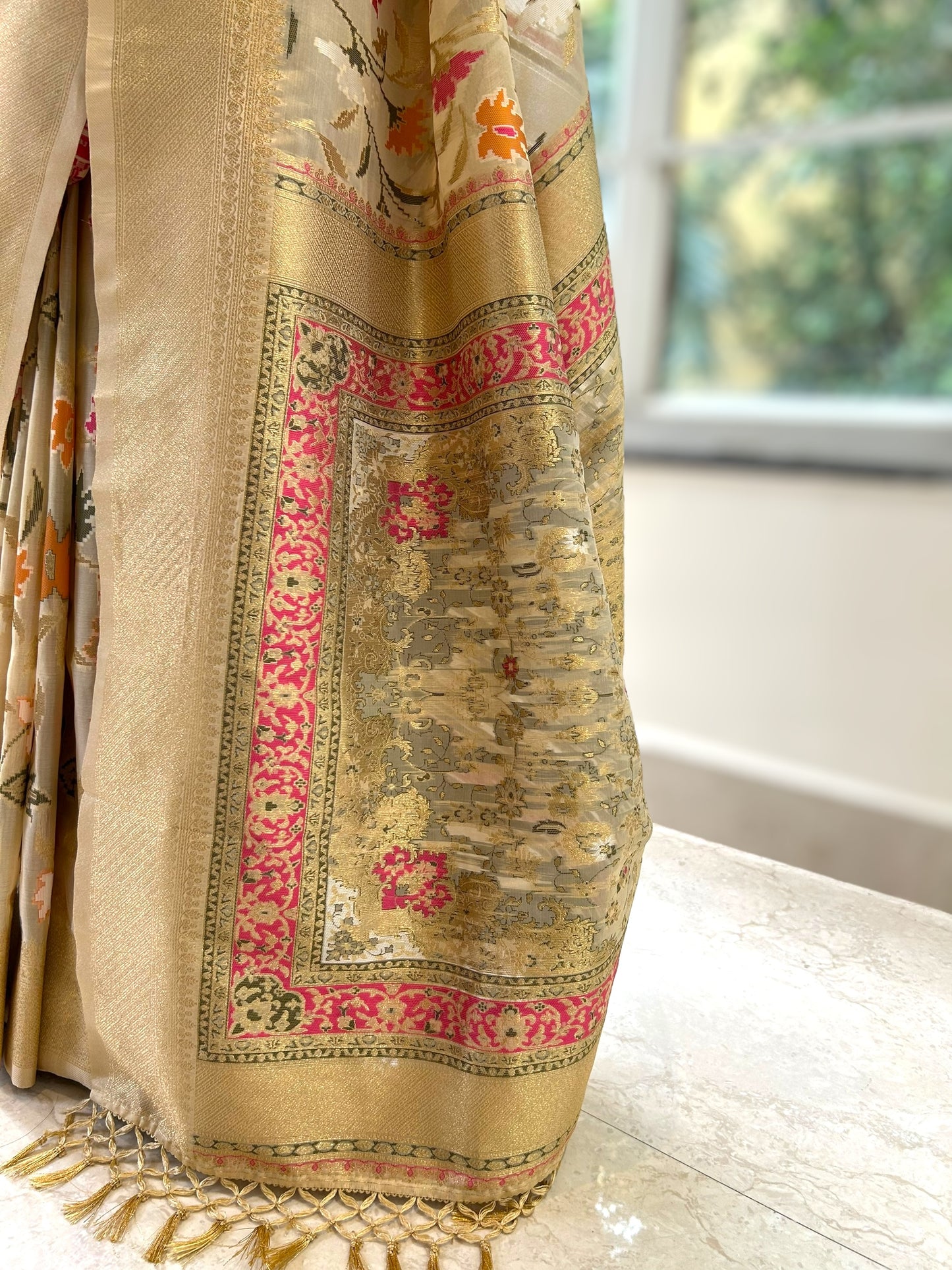 Zari silk saree - Cream