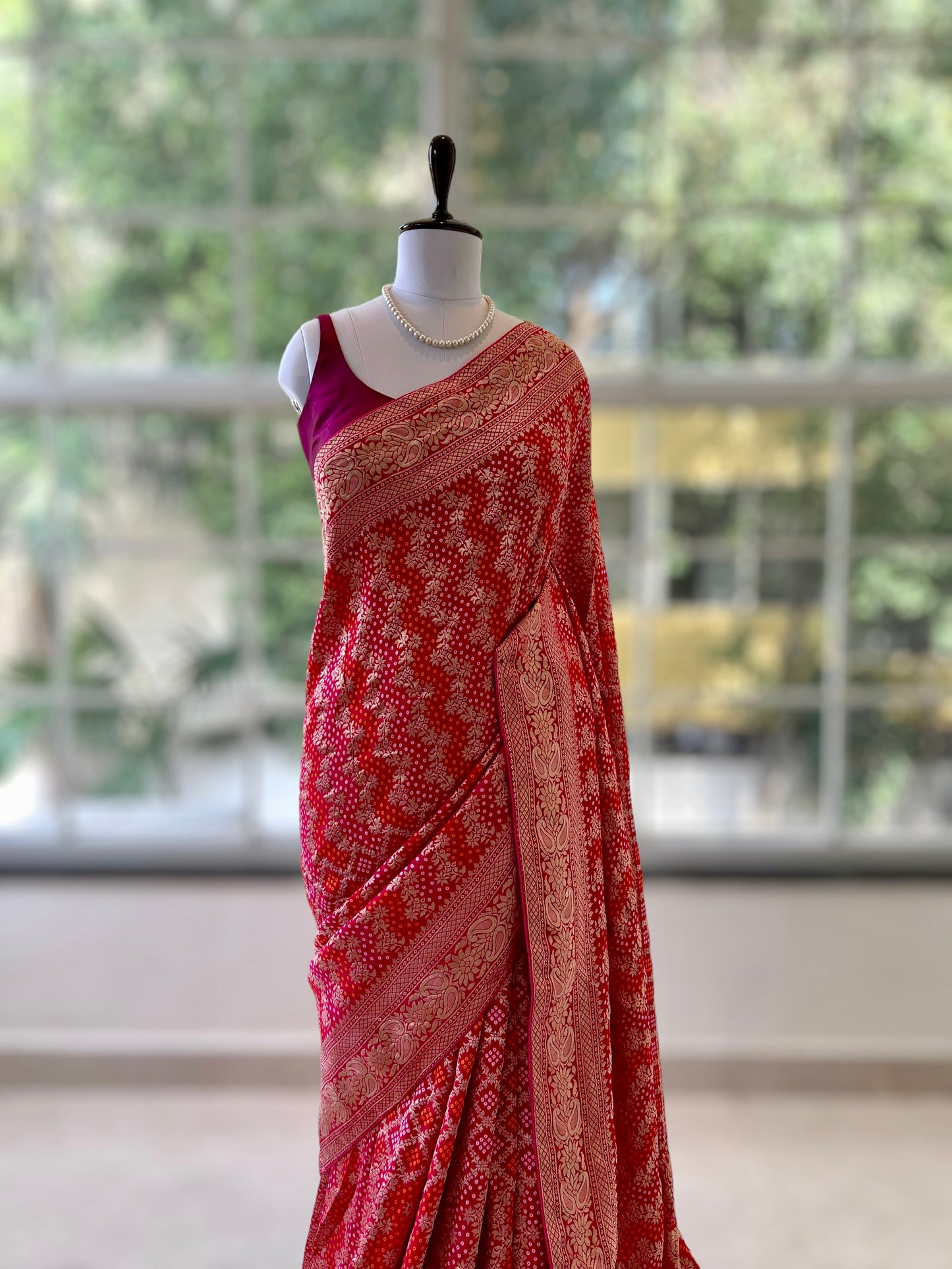 Georgette bandhani saree