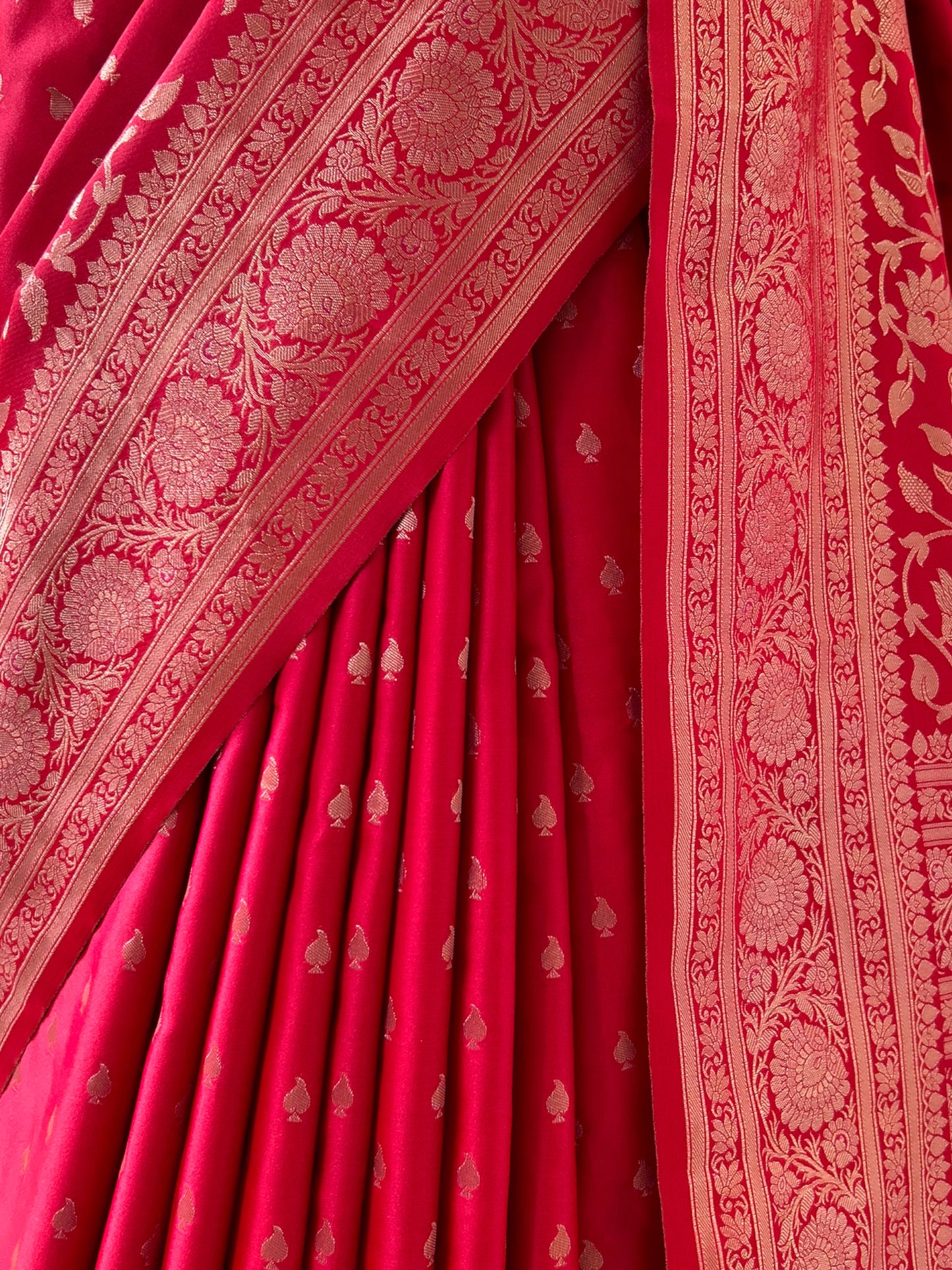 Red banarasi silk saree