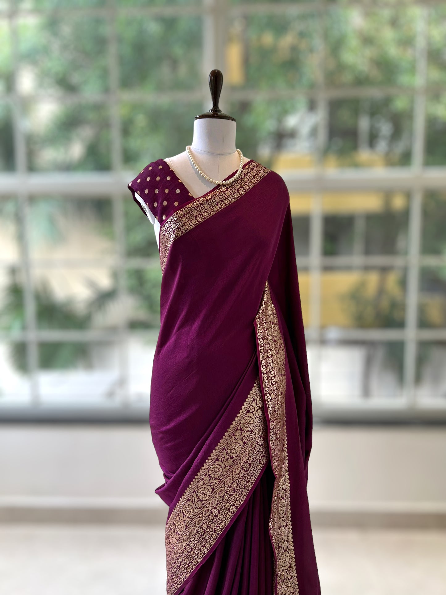 Dola silk saree - Wine